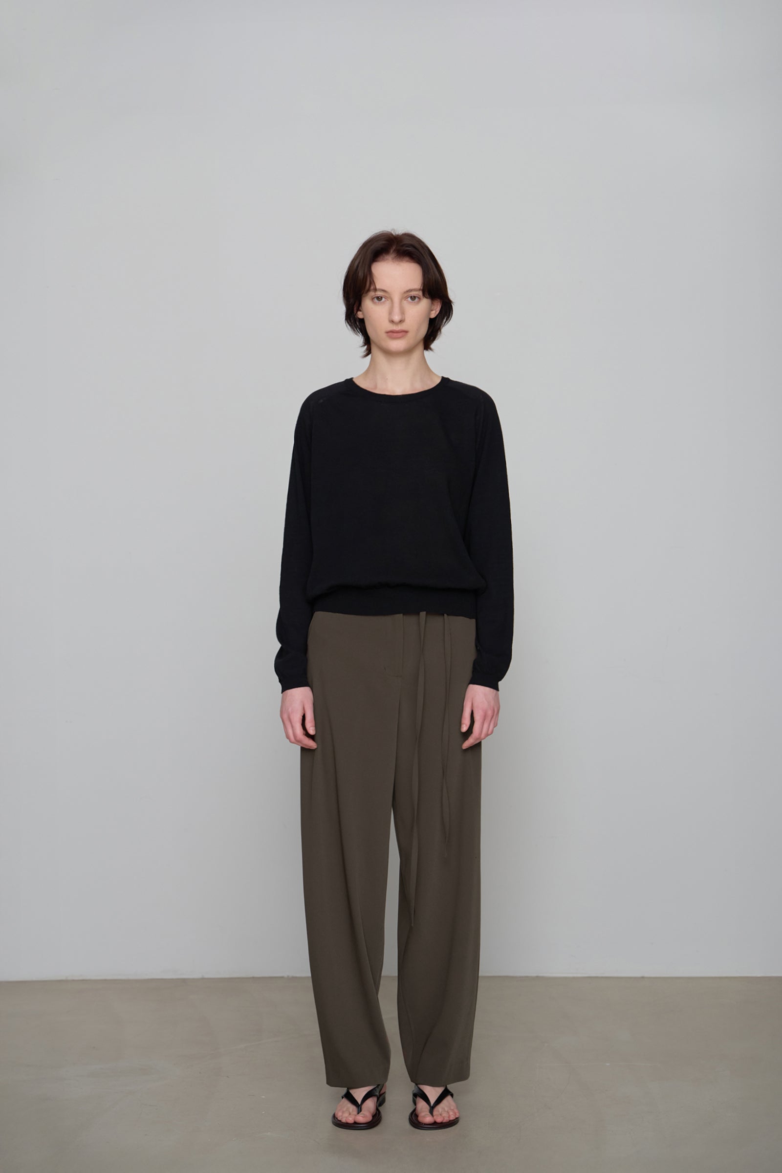 PANTALON BALLON À CEINTURE_MARRON