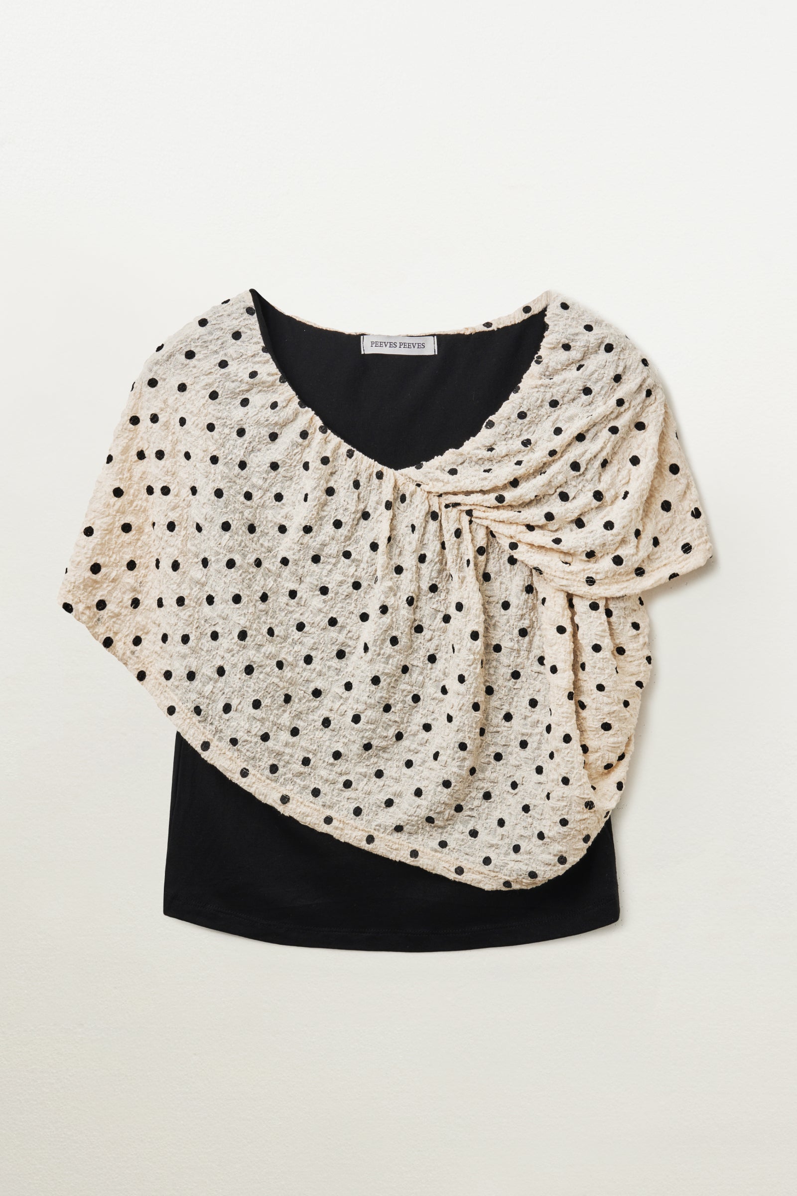 DOT DRAPE SLEEVELESS_BEIGE