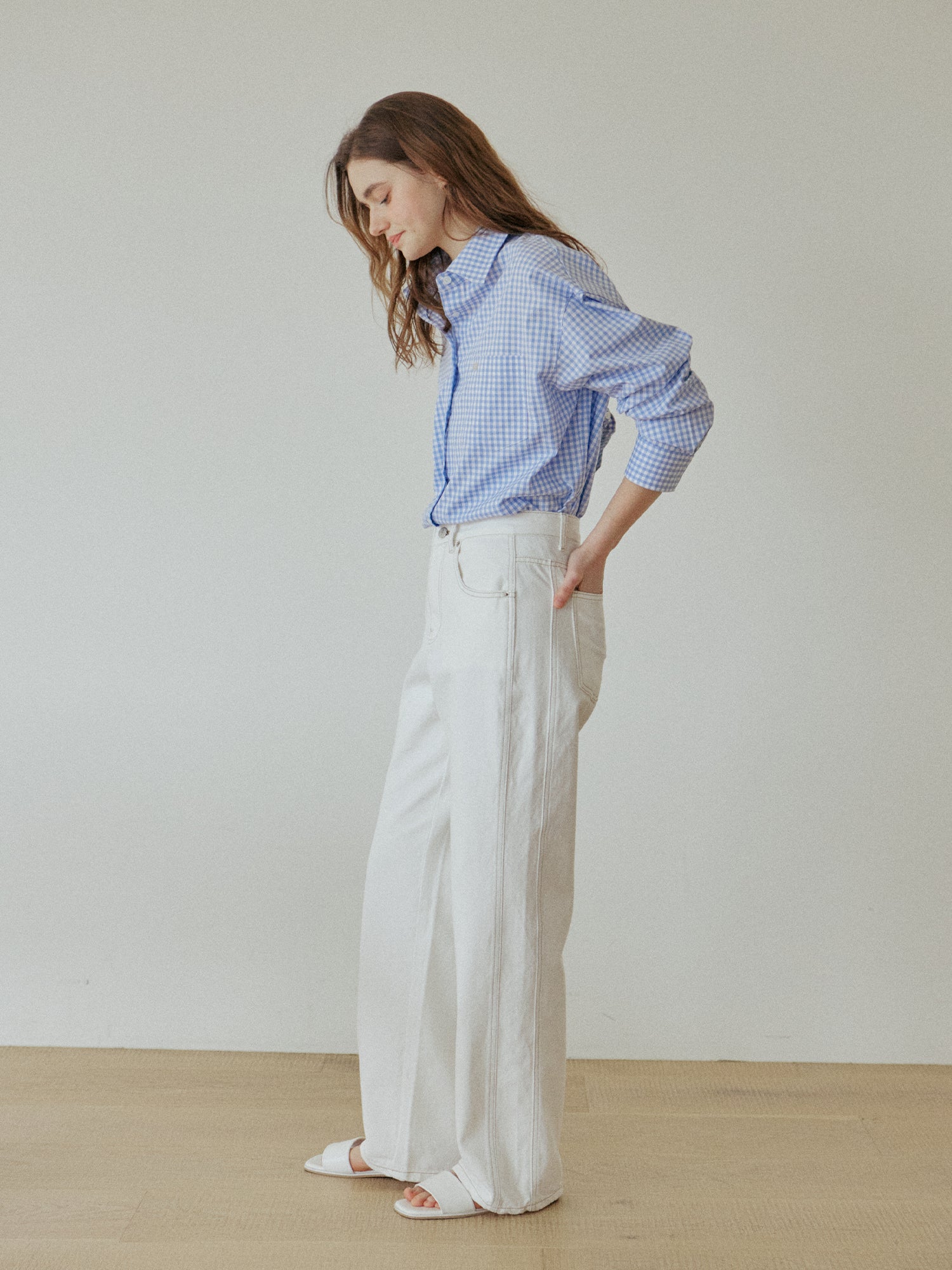 COTTON LINE PANTS_WHITE