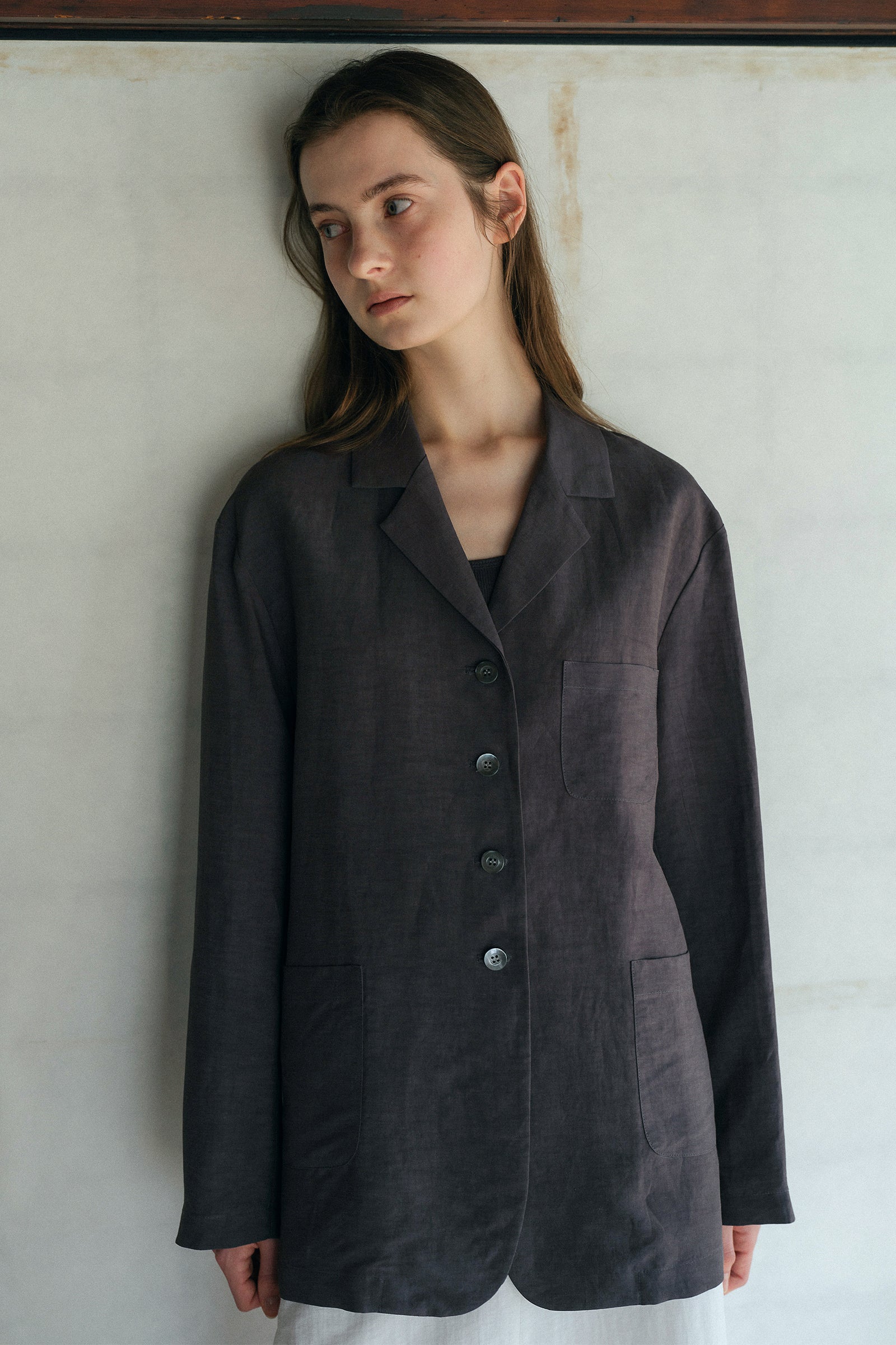 SEVILLA LINEN JACKET_CHARBON