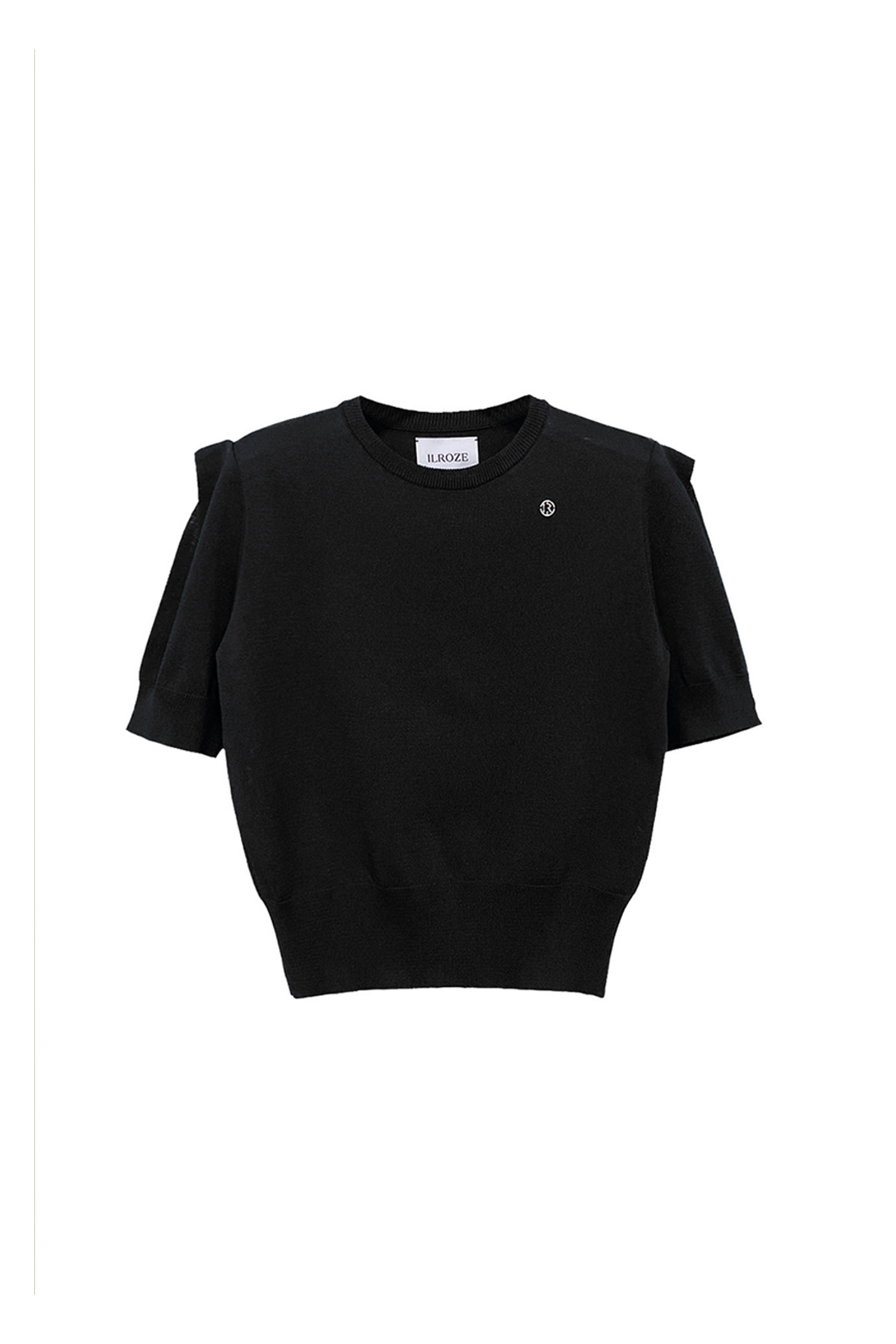 PULL EN MAILLE À ÉPAULETTES_NOIR