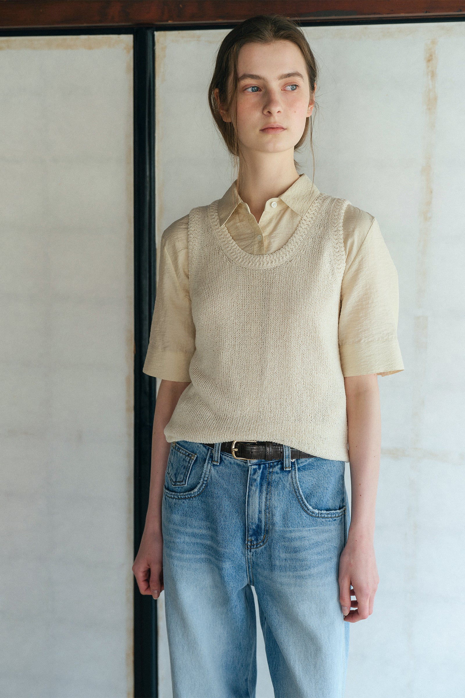HARRIETTE KNIT SLEEVELESS_CREAM