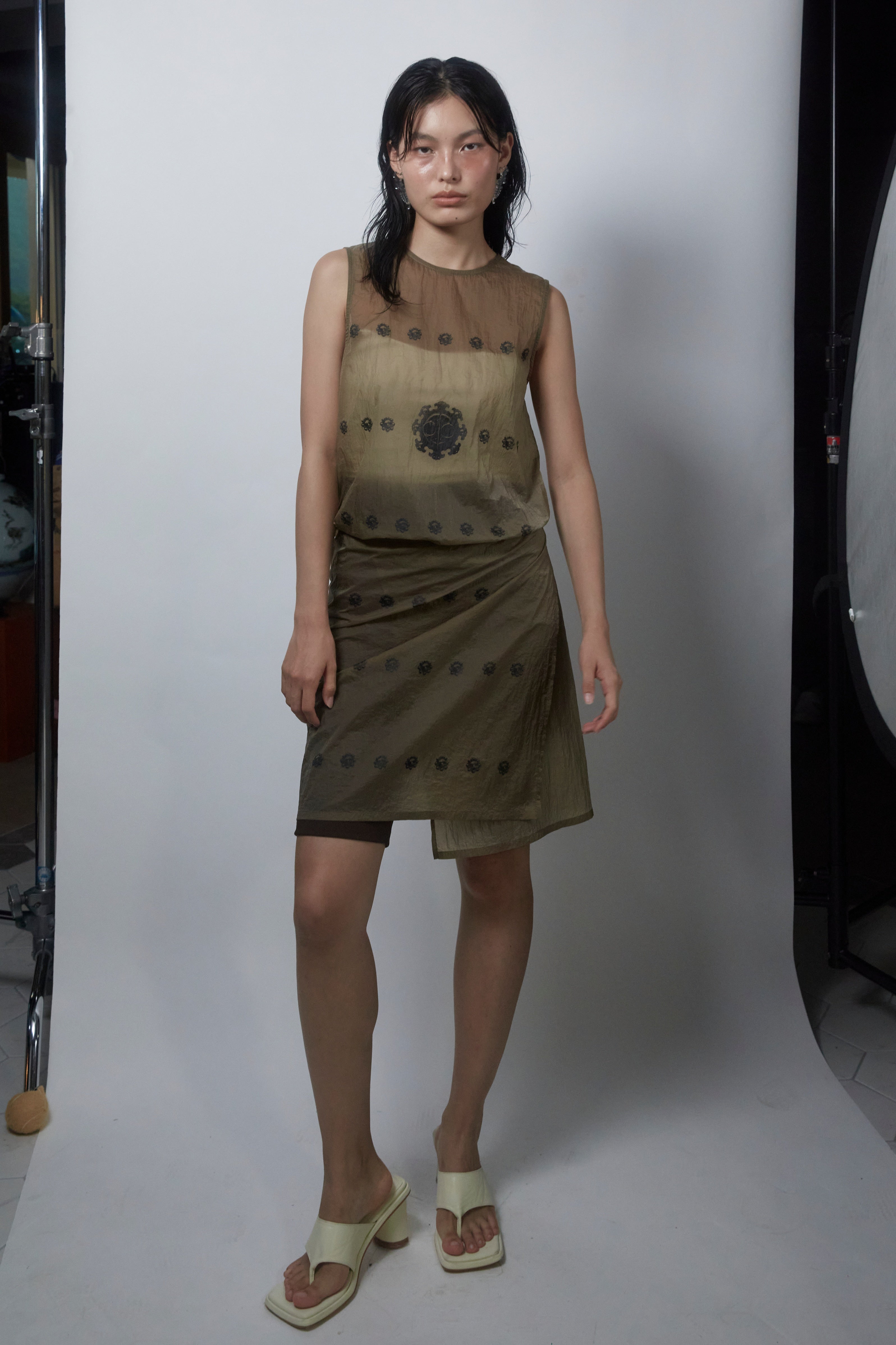 DUT LAYERED SKIRT_BROWN GRAY