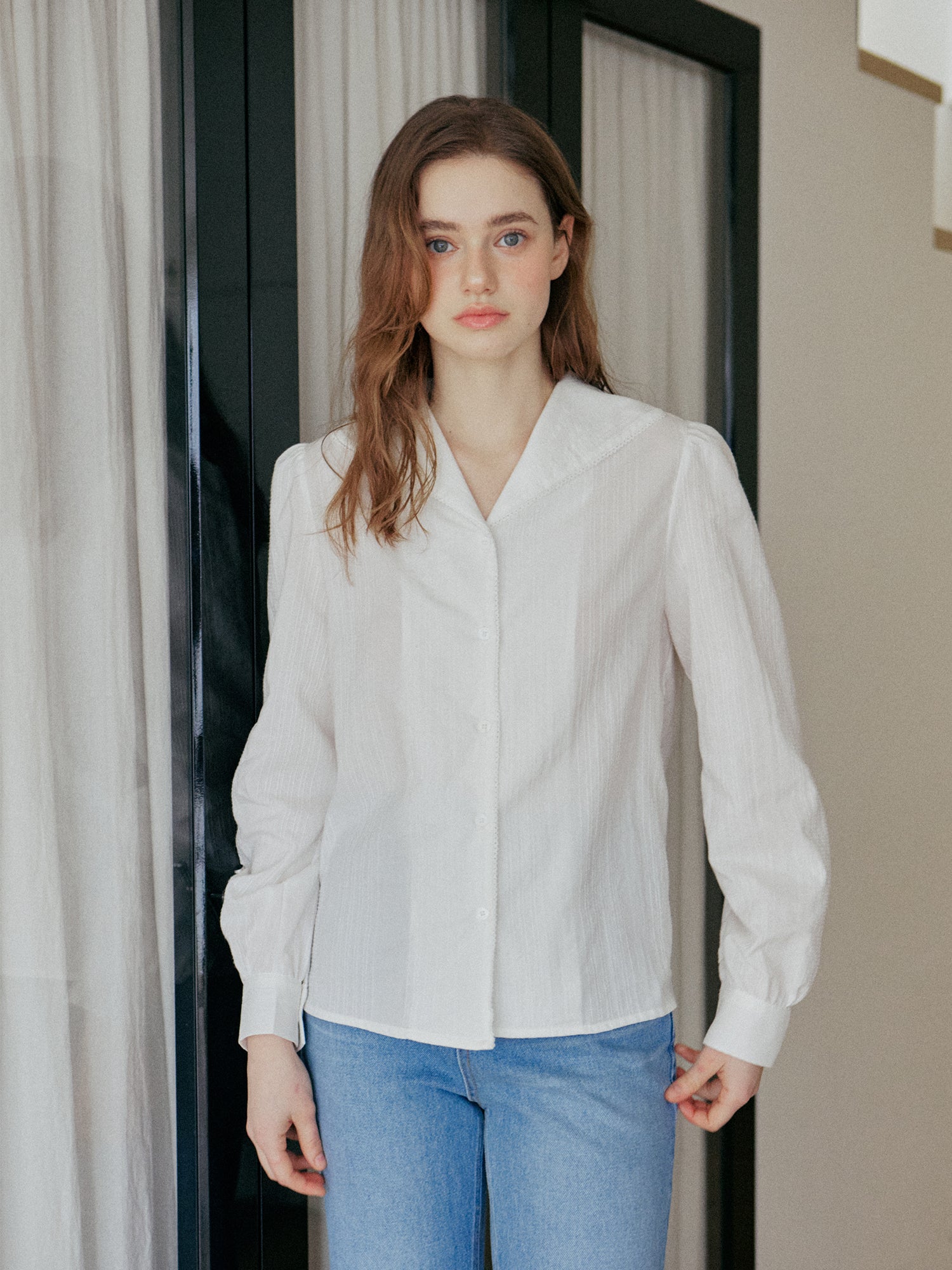 LACE COLLAR SHIRT_WHITE