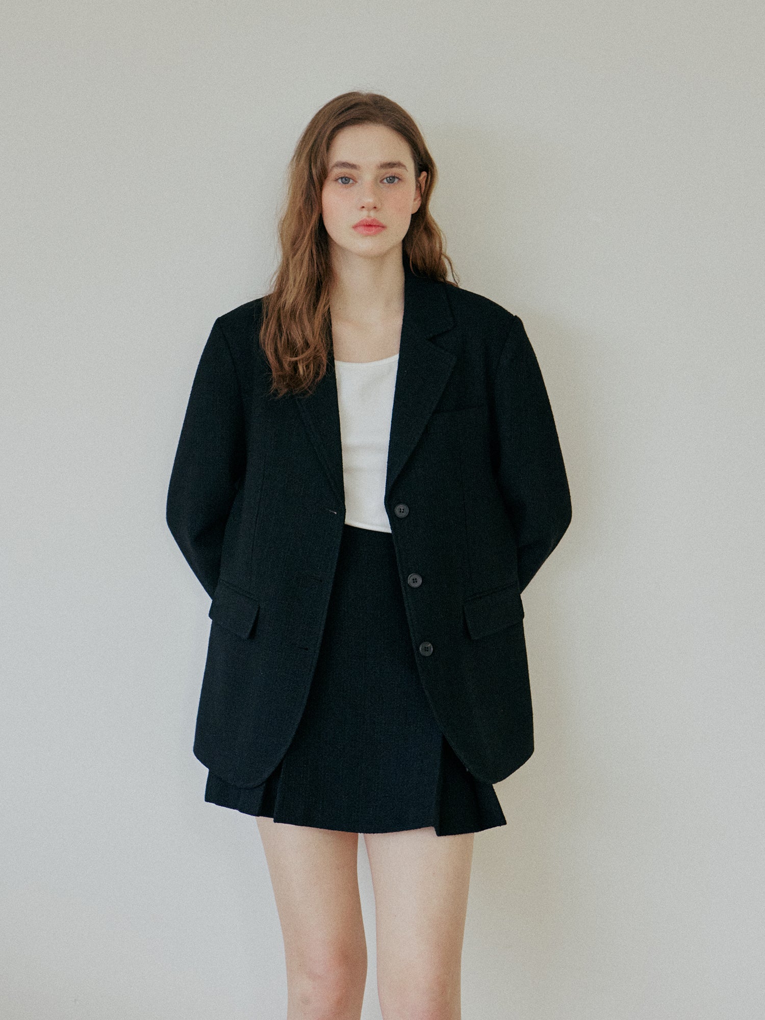 OVER TWEED JACKET_BLACK