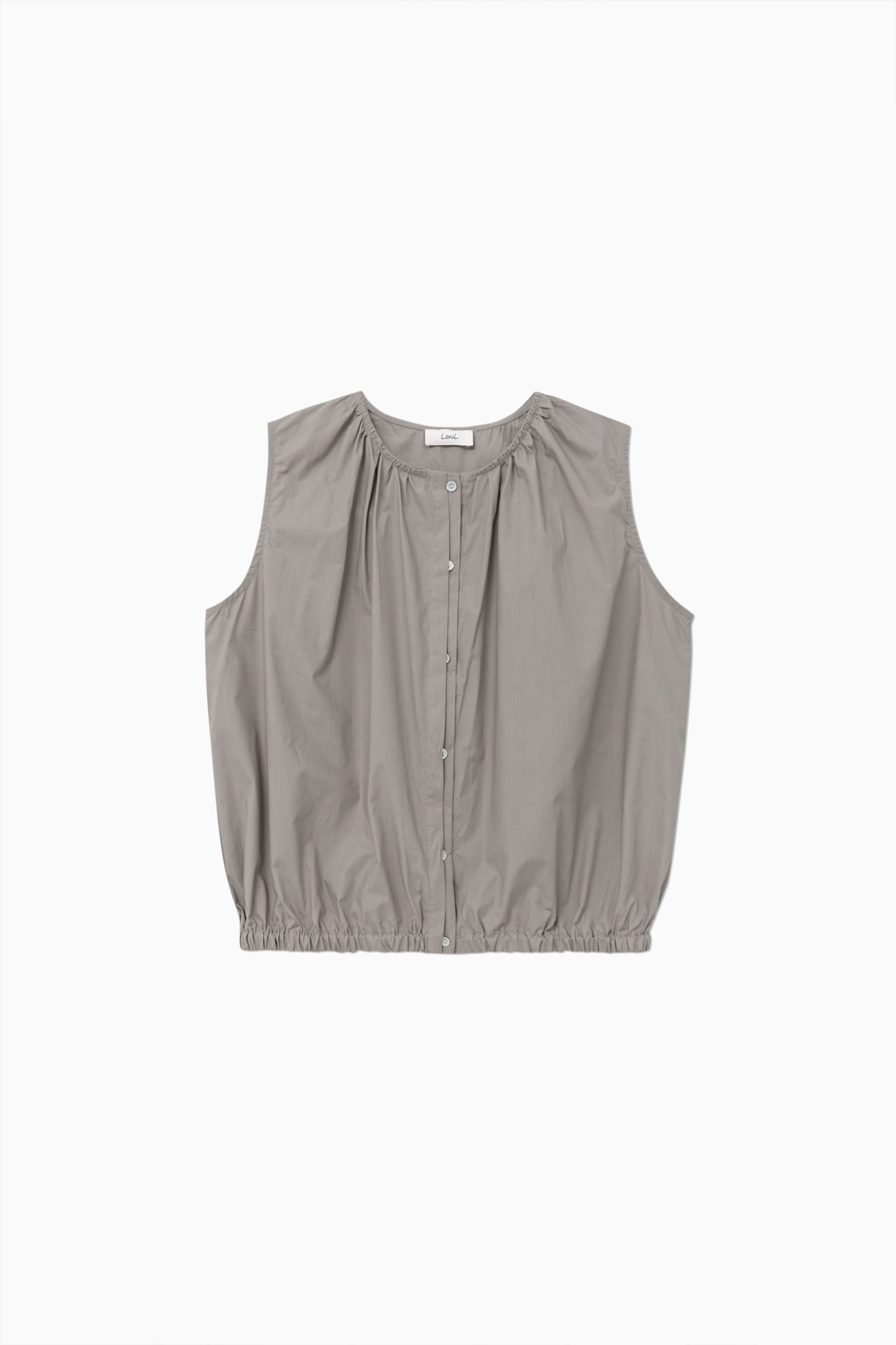 ZOEY SHIRRING SLEEVELESS_MOKA
