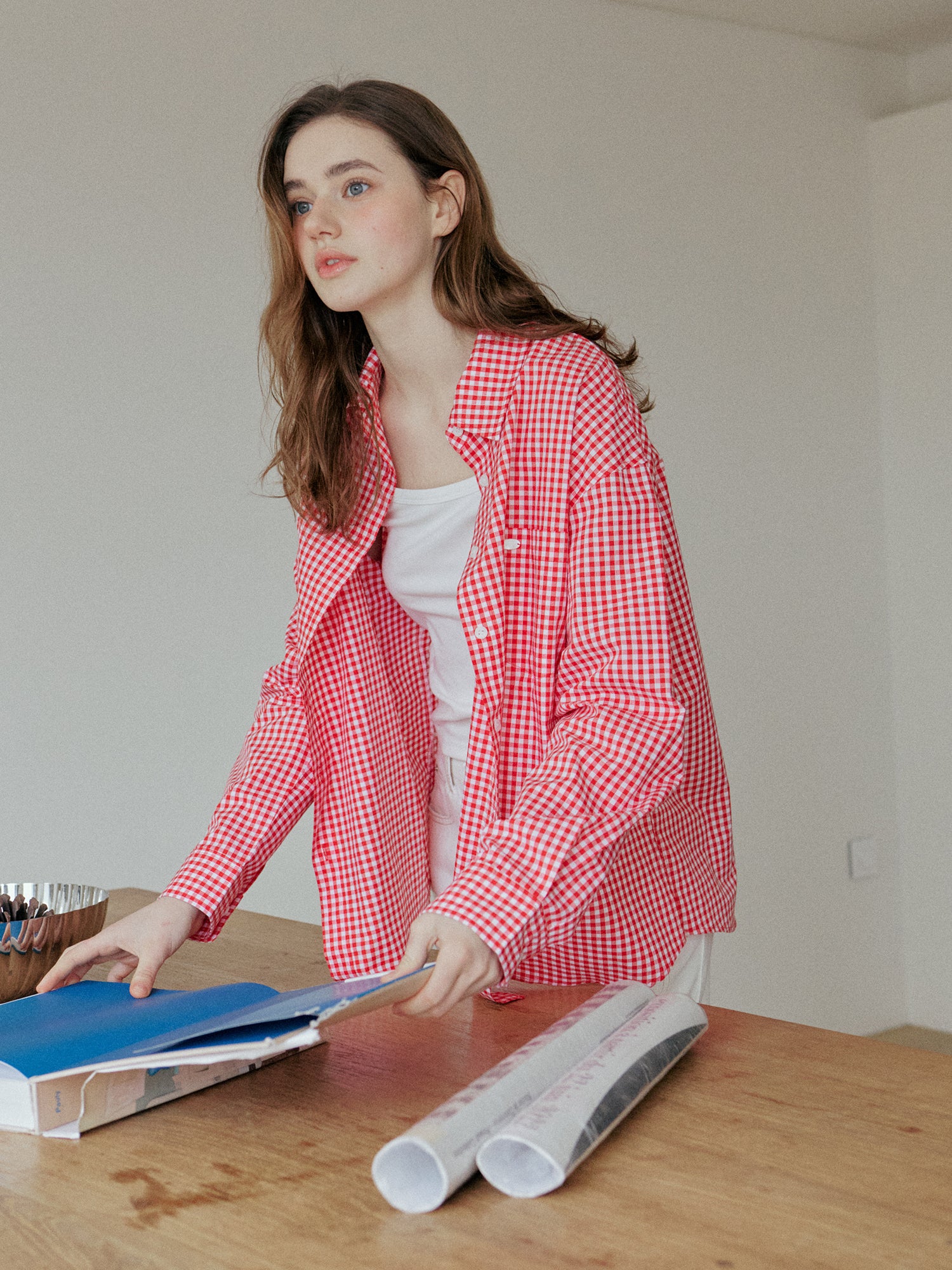 GINGHAM CHECK SHIRT_RED