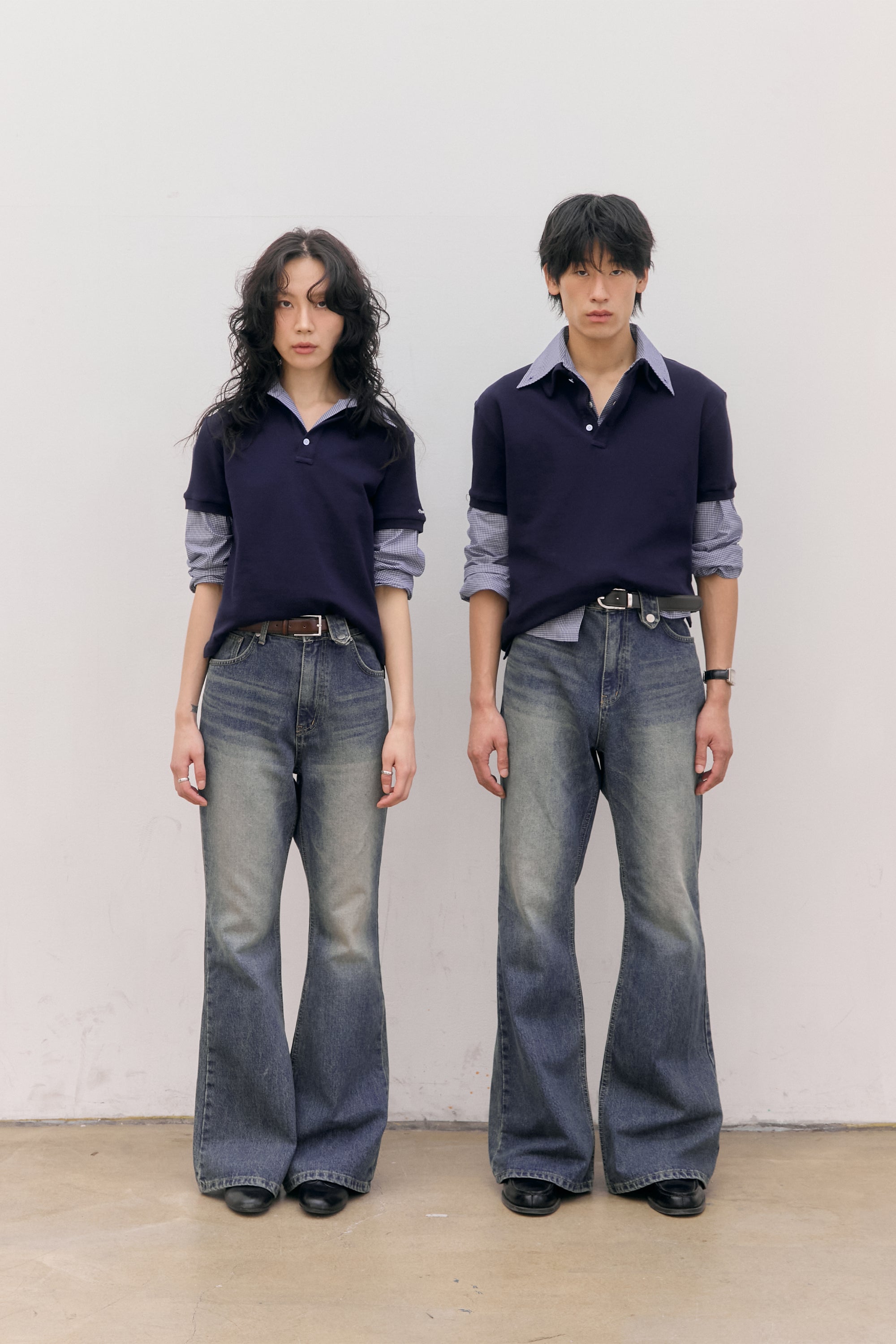 80S LAYERED POLO SHIRTS_NAVY