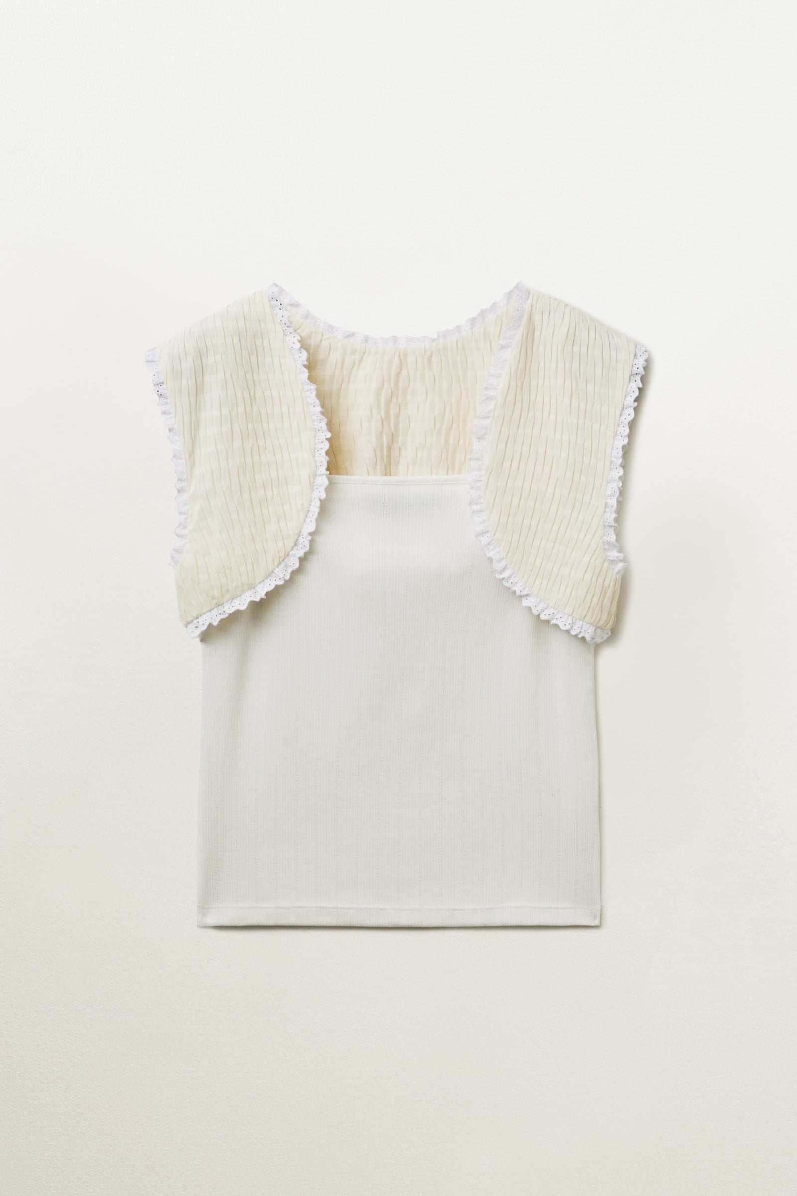 VEST LAYERED SLEEVELESS_WHITE