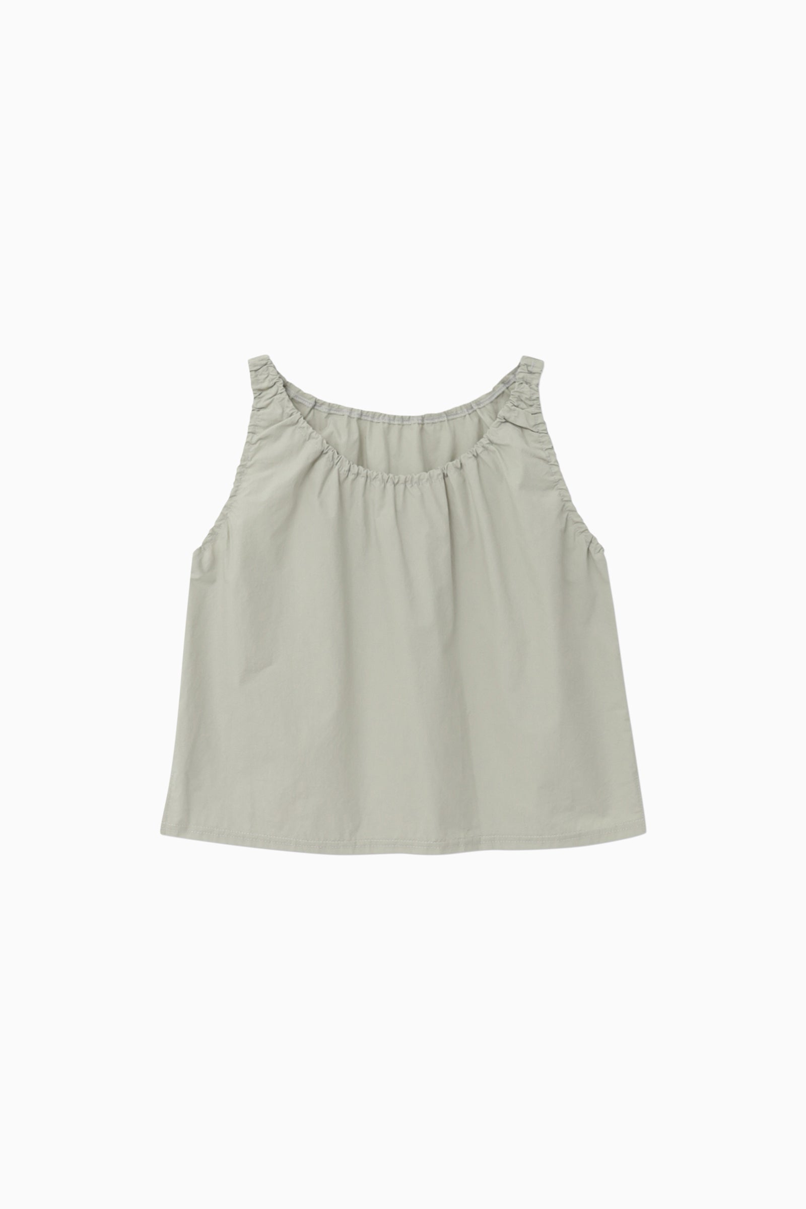 NINA SHIRRING SLEEVELESS_LIGHT KHAKI
