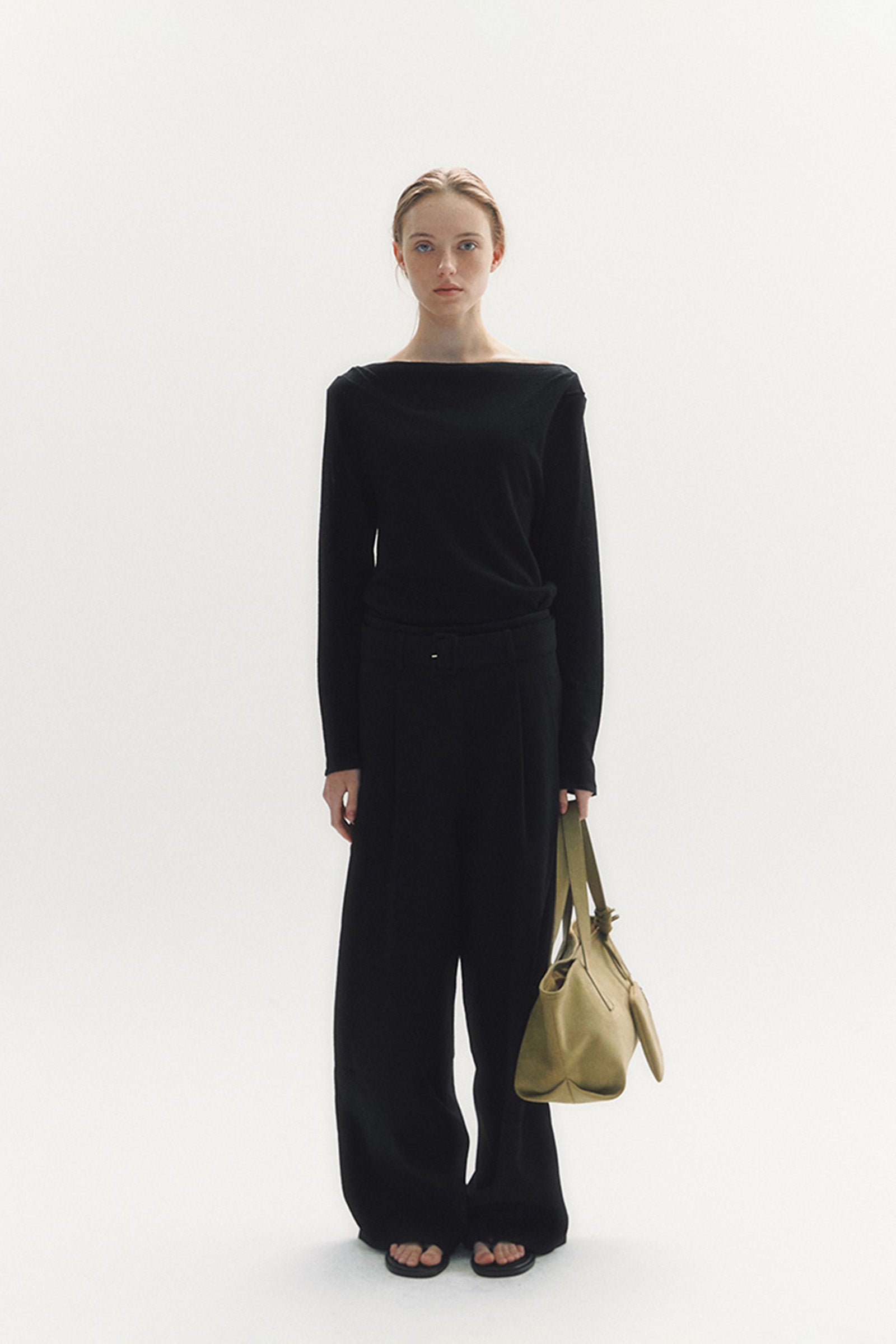 BOAT NECK KNIT_BLACK