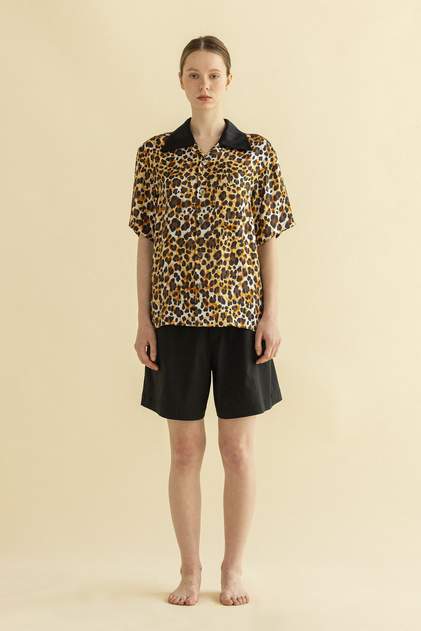 CHEMISE BOWLING LEOPARD_NOIR