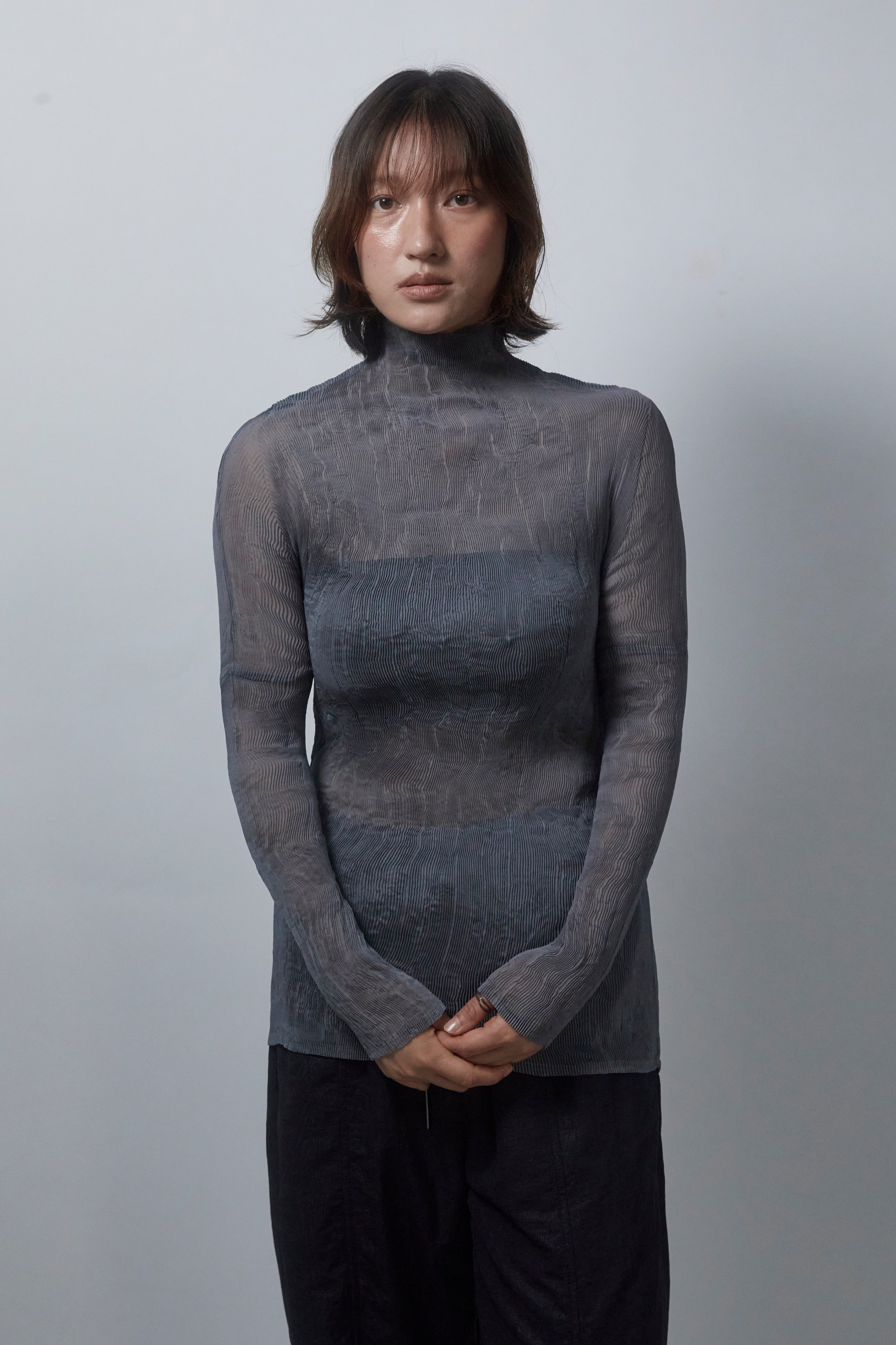 25SS GAZI WRINKLE HIGHNECK_GREY