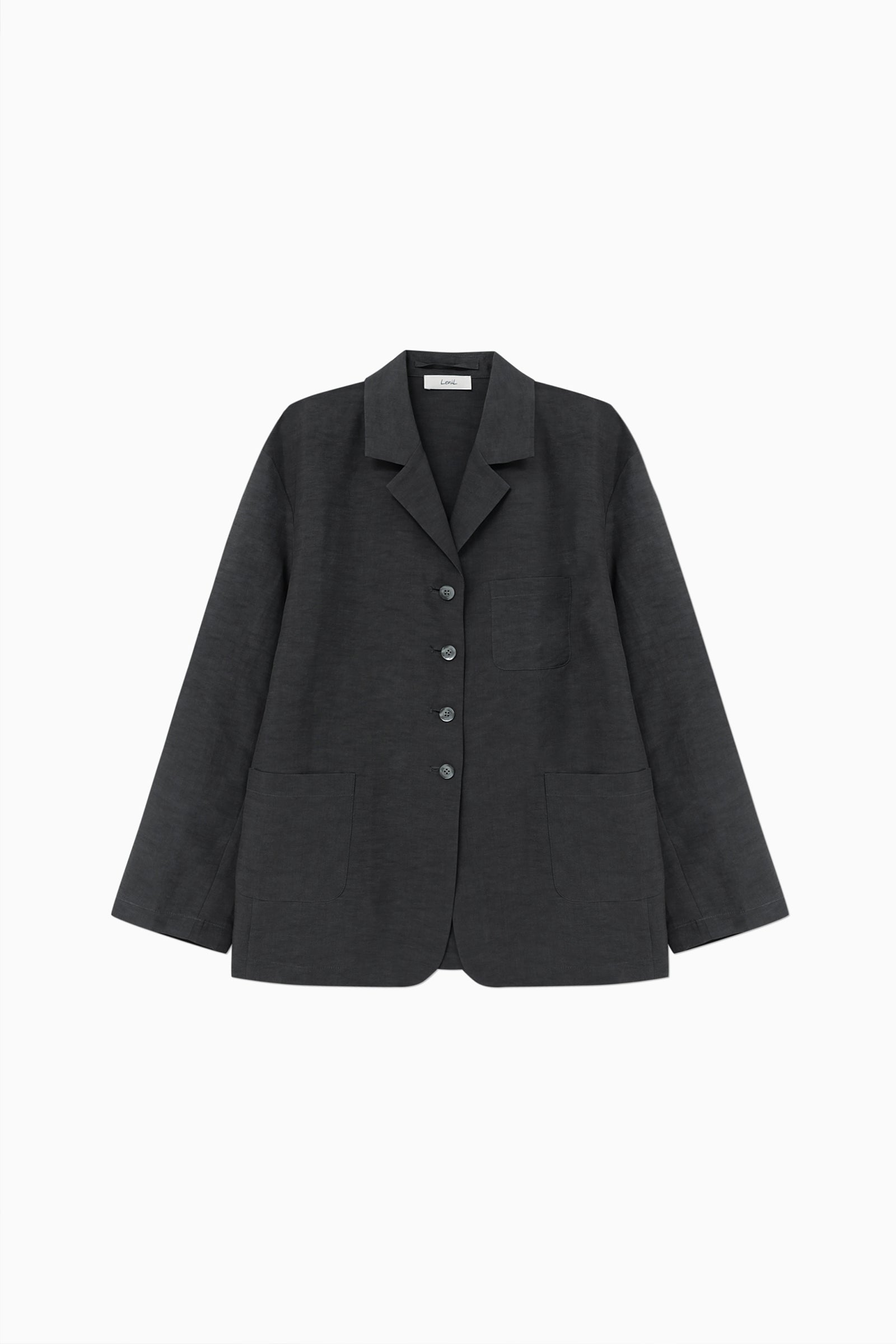 SEVILLA LINEN JACKET_CHARBON