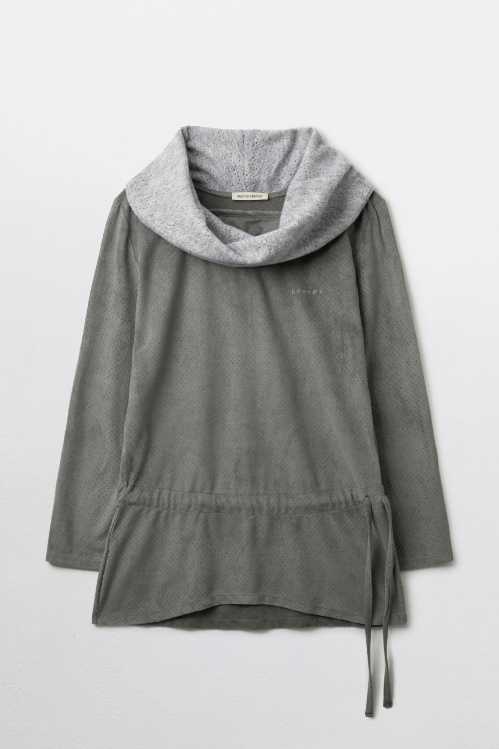 HAUT À COL DRAPÉ_GRIS FONCÉ