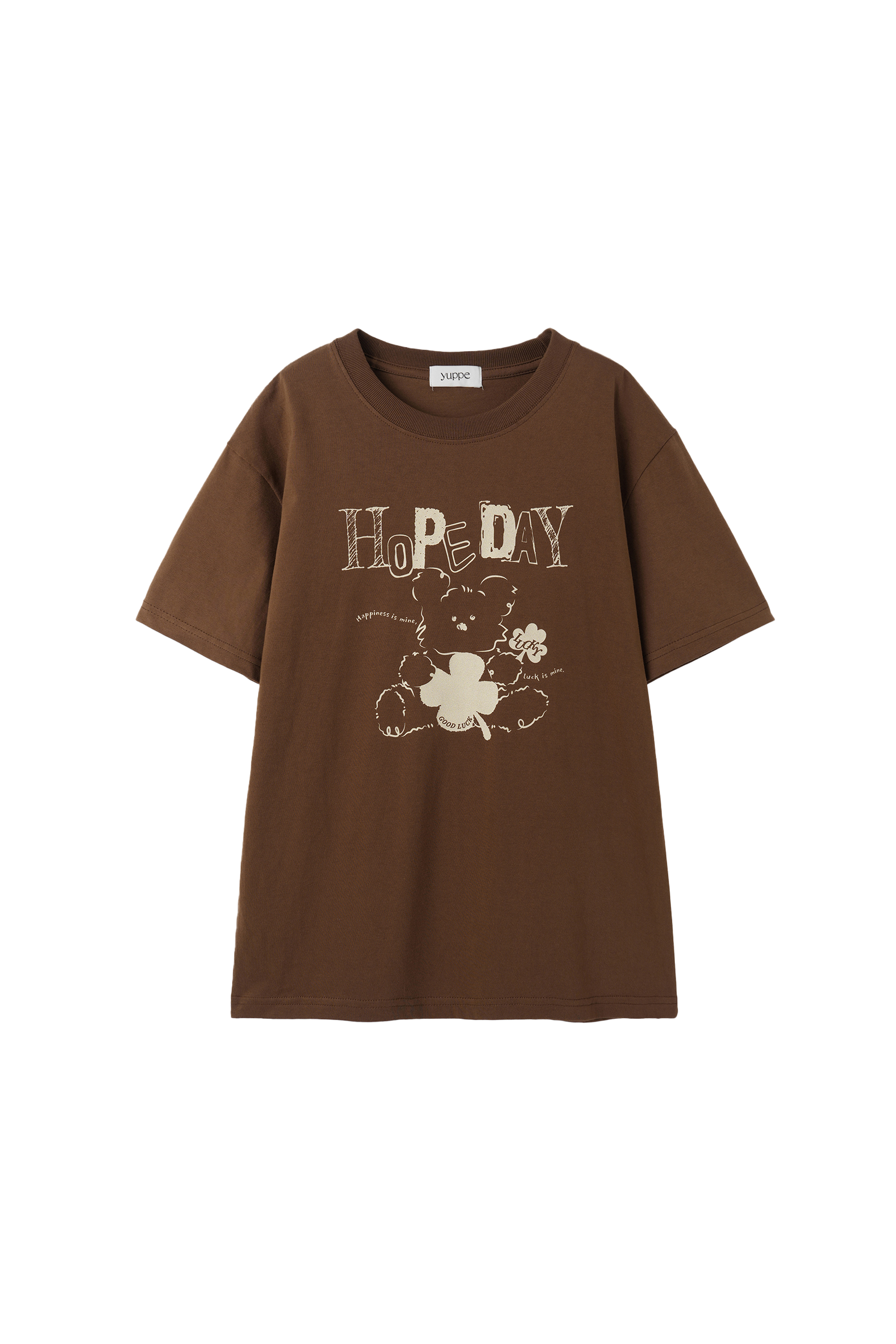 TEE-SHIRT OURSON JOYEUX_MARRON
