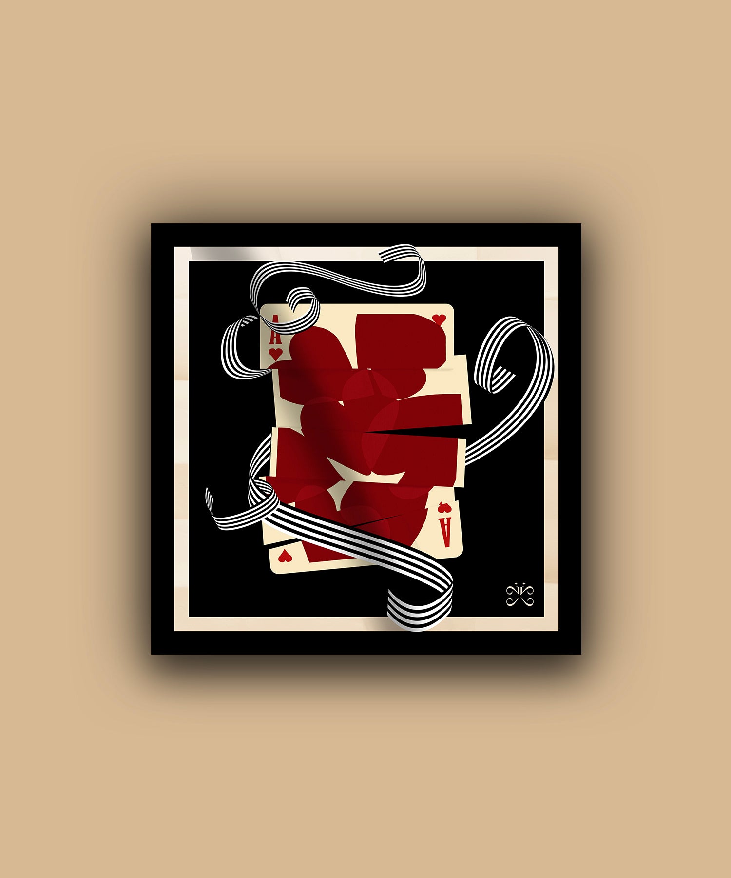 25SS ACE OF HEARTS SLIK SCARF