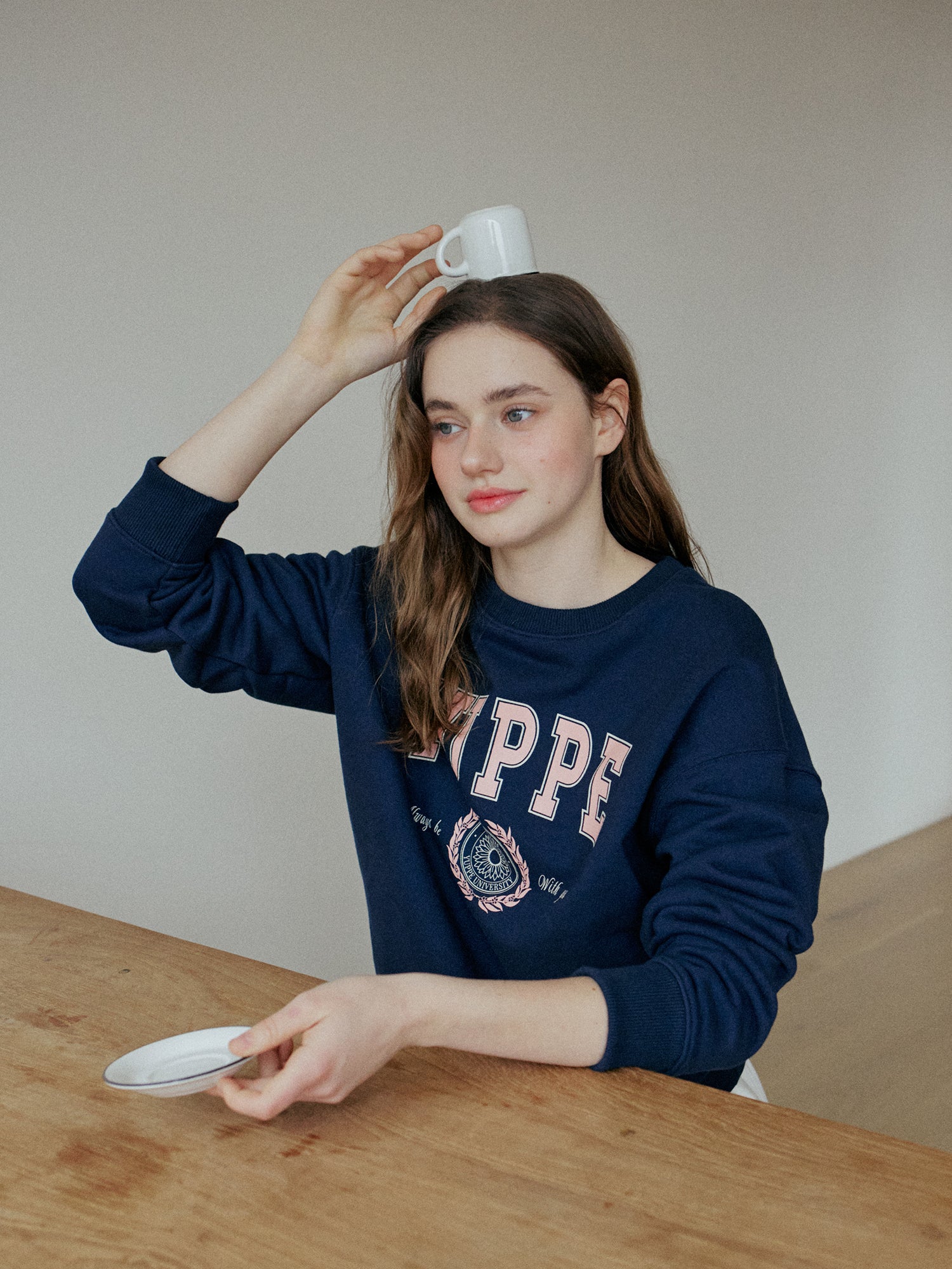 LEAF PRINT SWEATSHIRT_NAVY