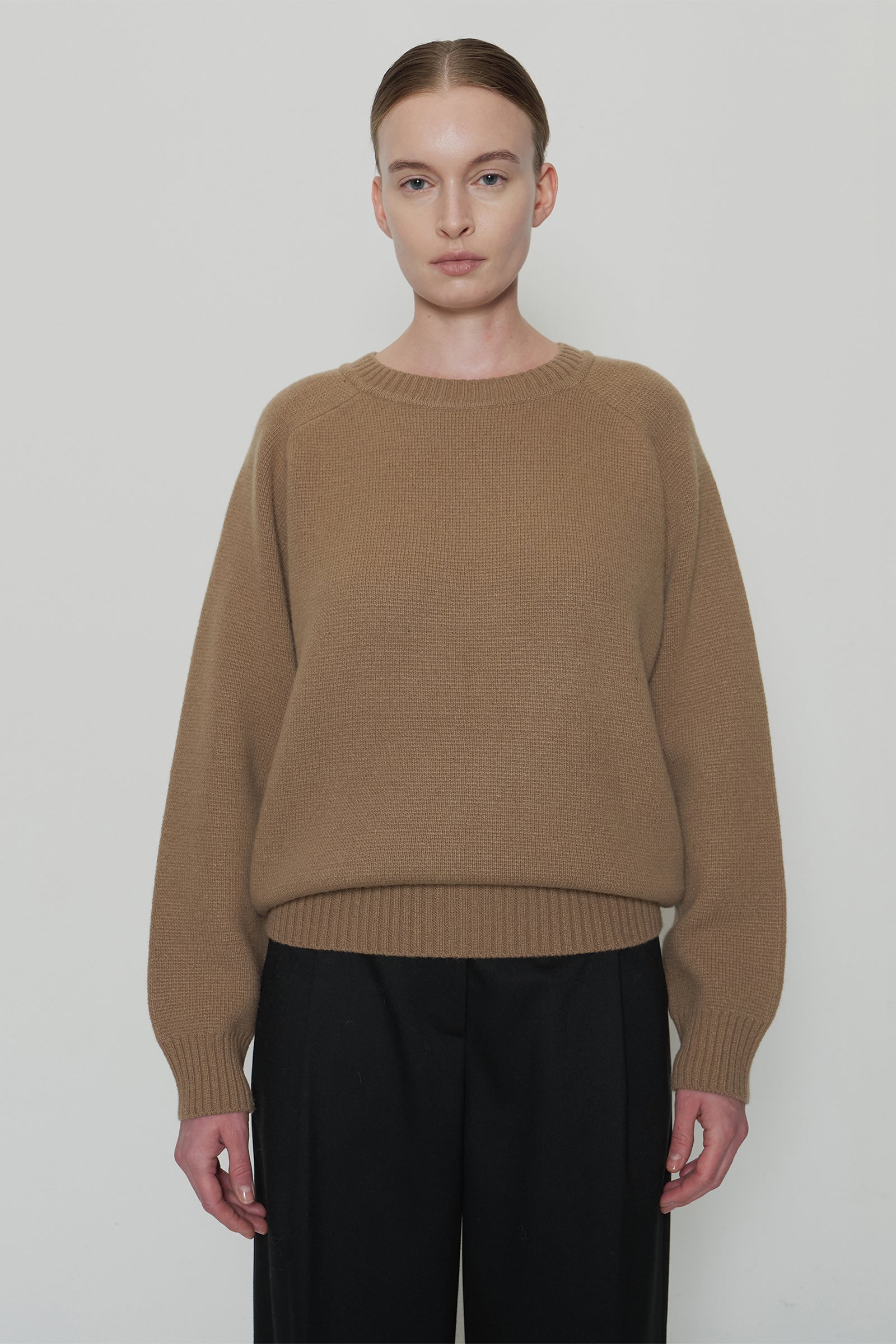 CASHMERE MOSS ROUND KNIT_BEIGE