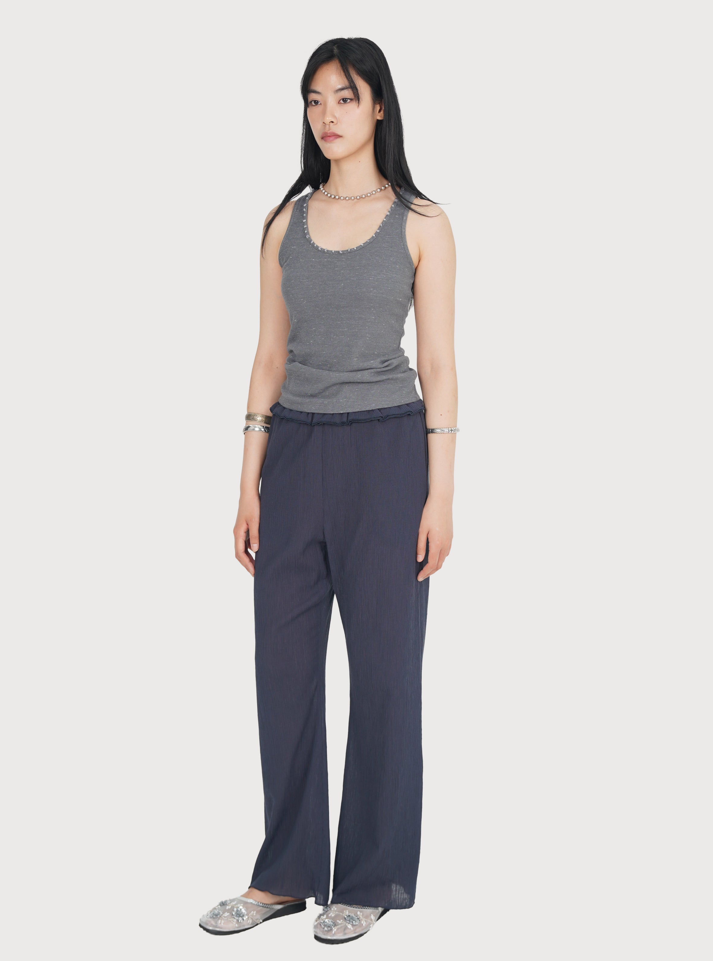 PANTALON SEMI-TRANSPARENT_BLEU NUIT