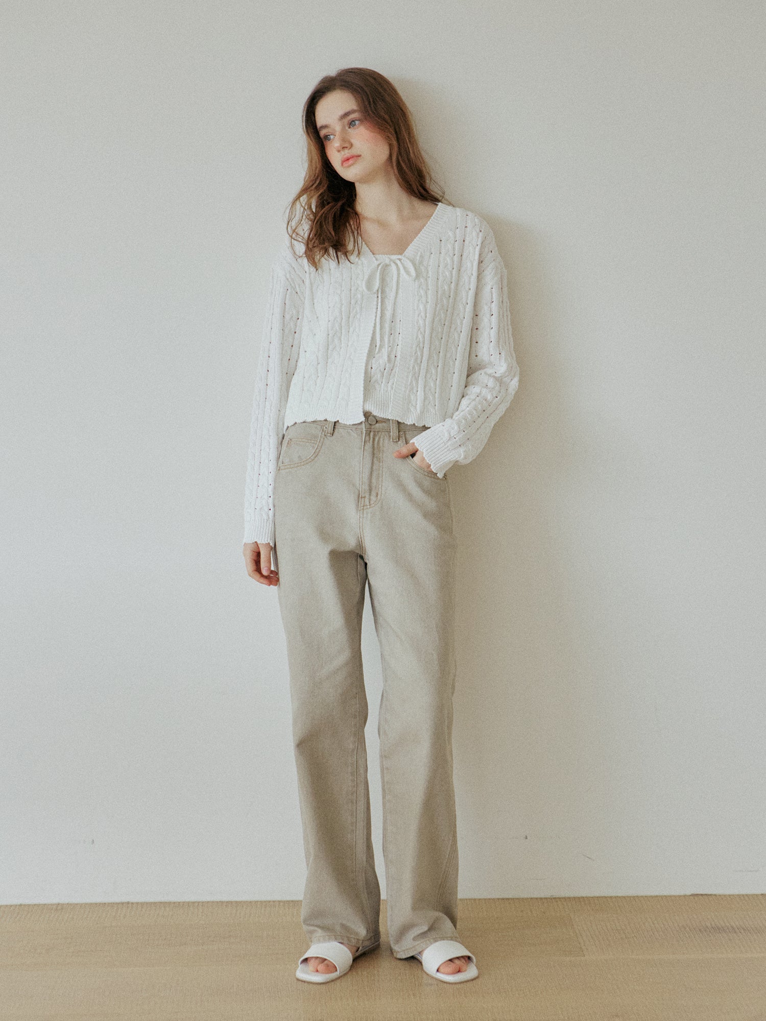 COTTON LINE PANTS_KHAKI