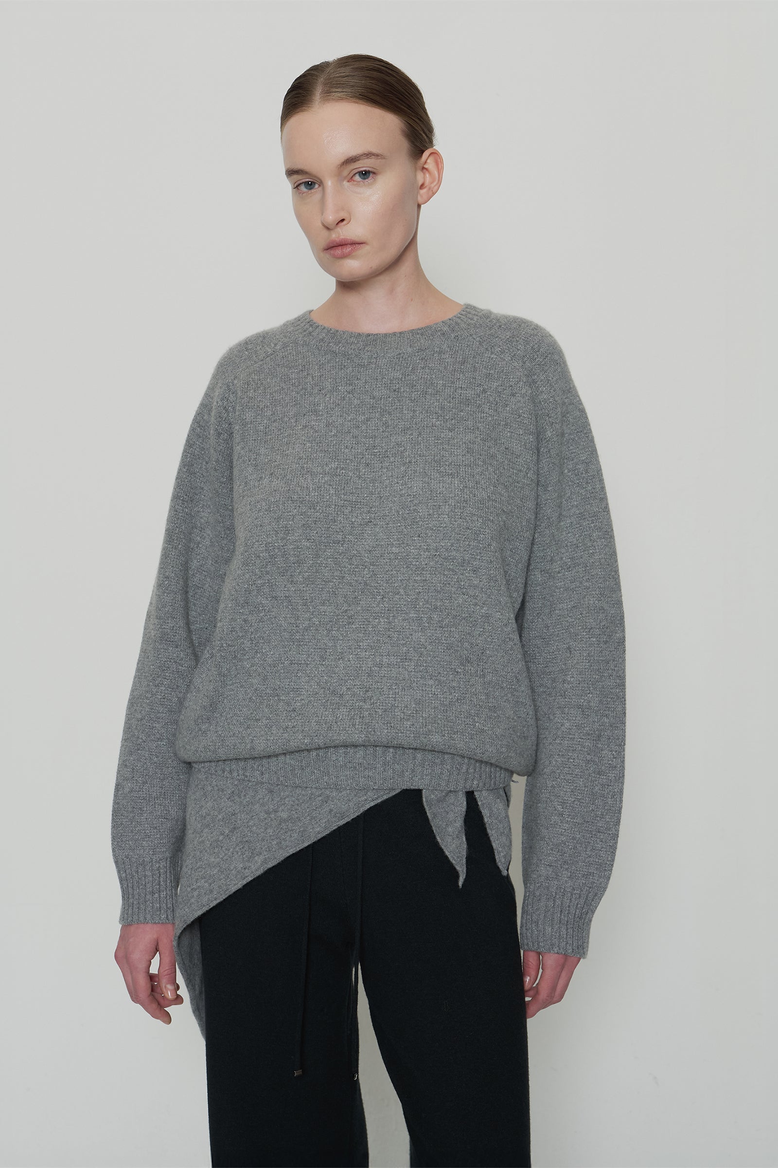 CASHMERE MOSS ROUND KNIT_GRAY