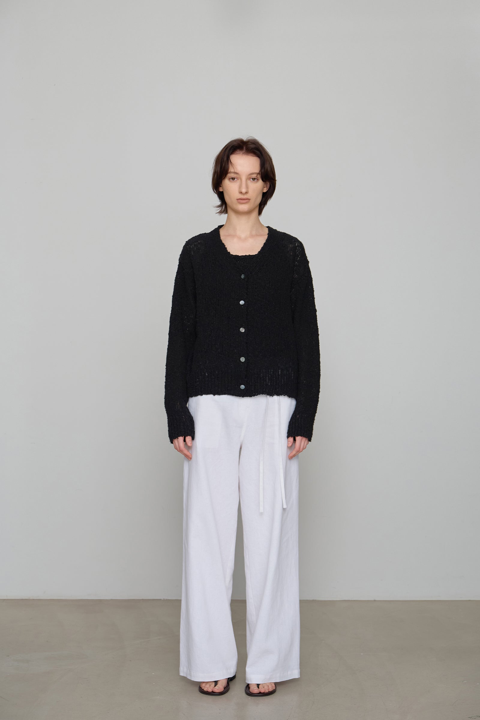 COTTON BUBBLE CARDIGAN_BLACK