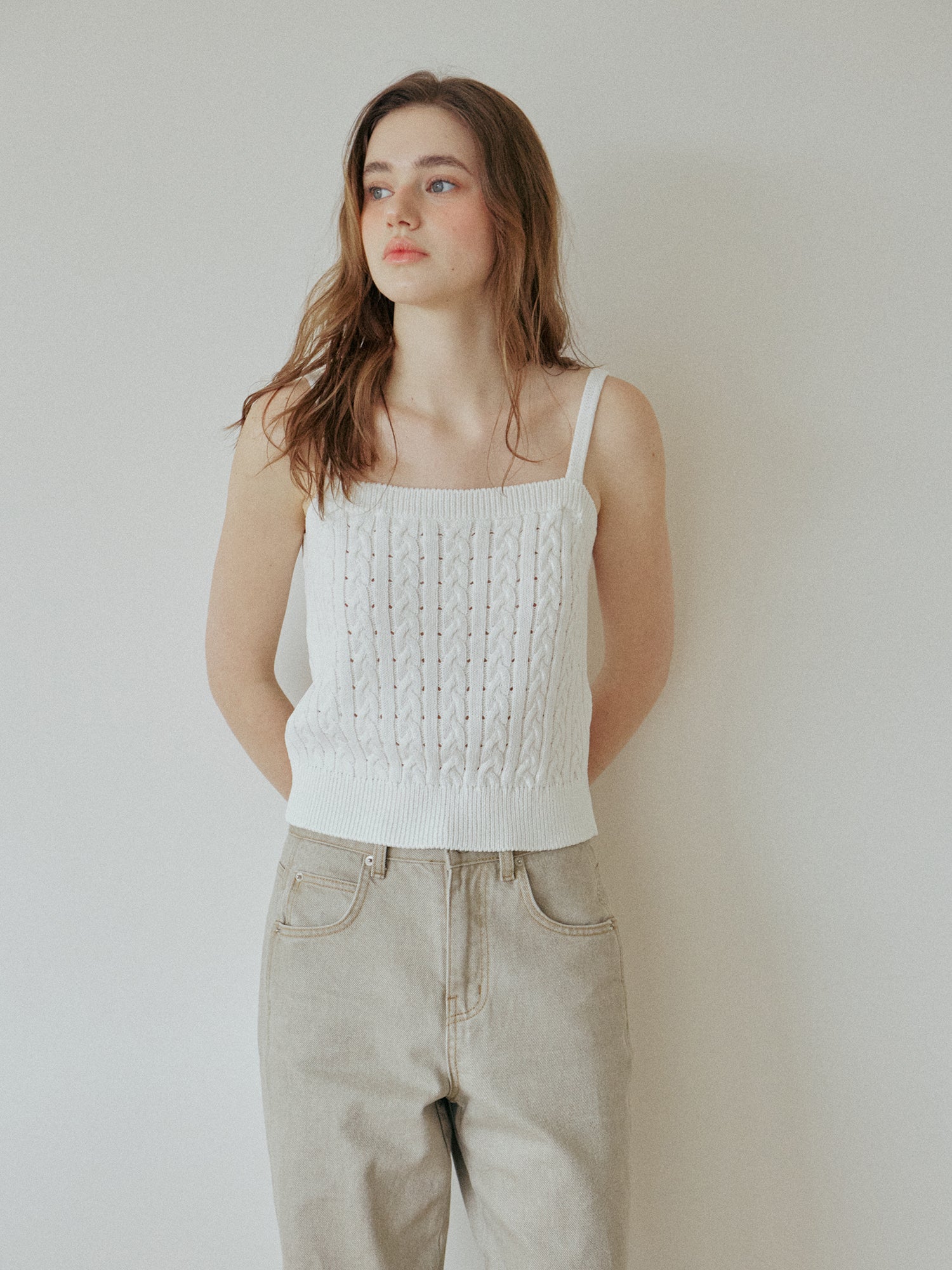 LACE RIBBON SLEEVELESS_IVORY