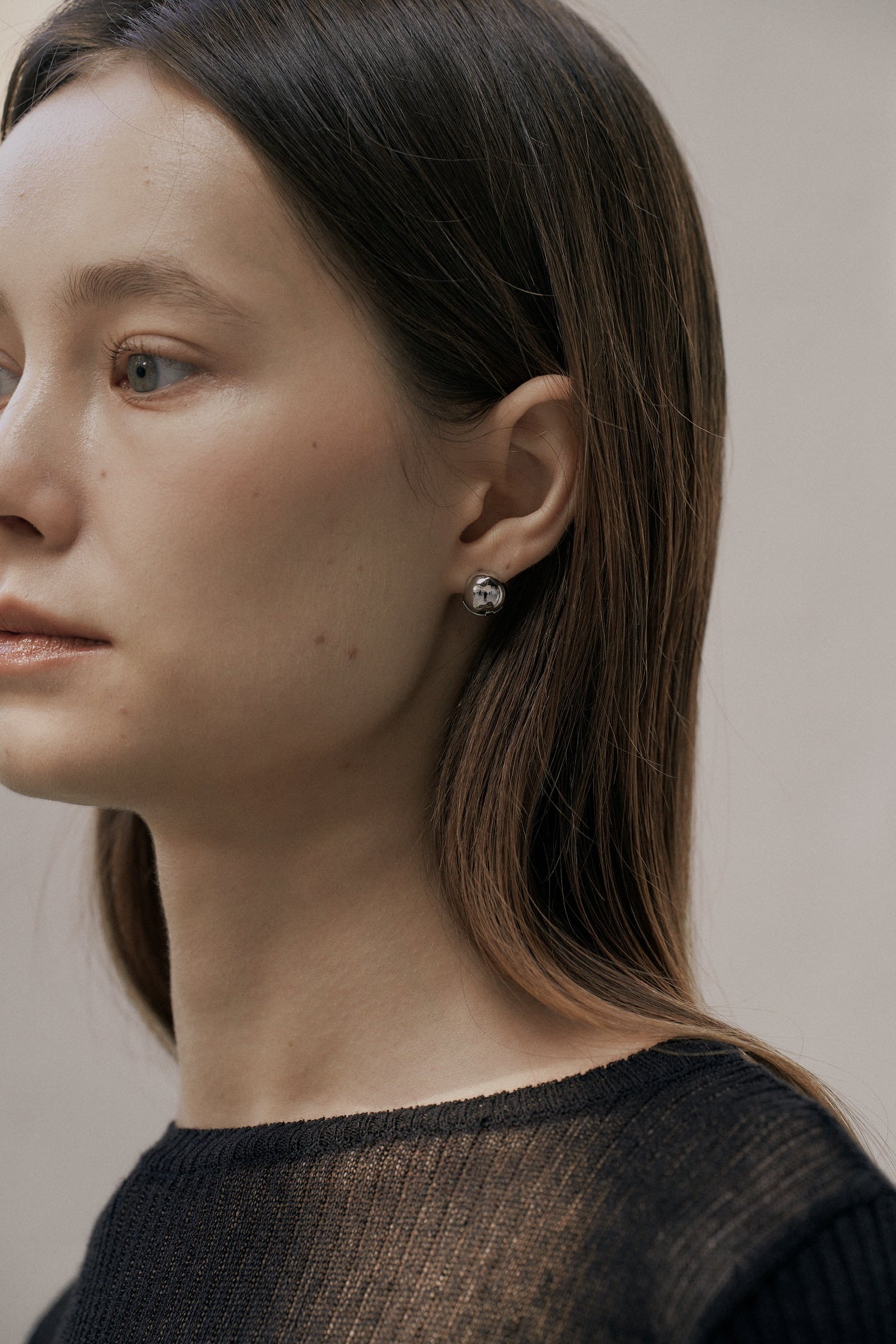 BALL CRUNCH EARRINGS_ARGENT
