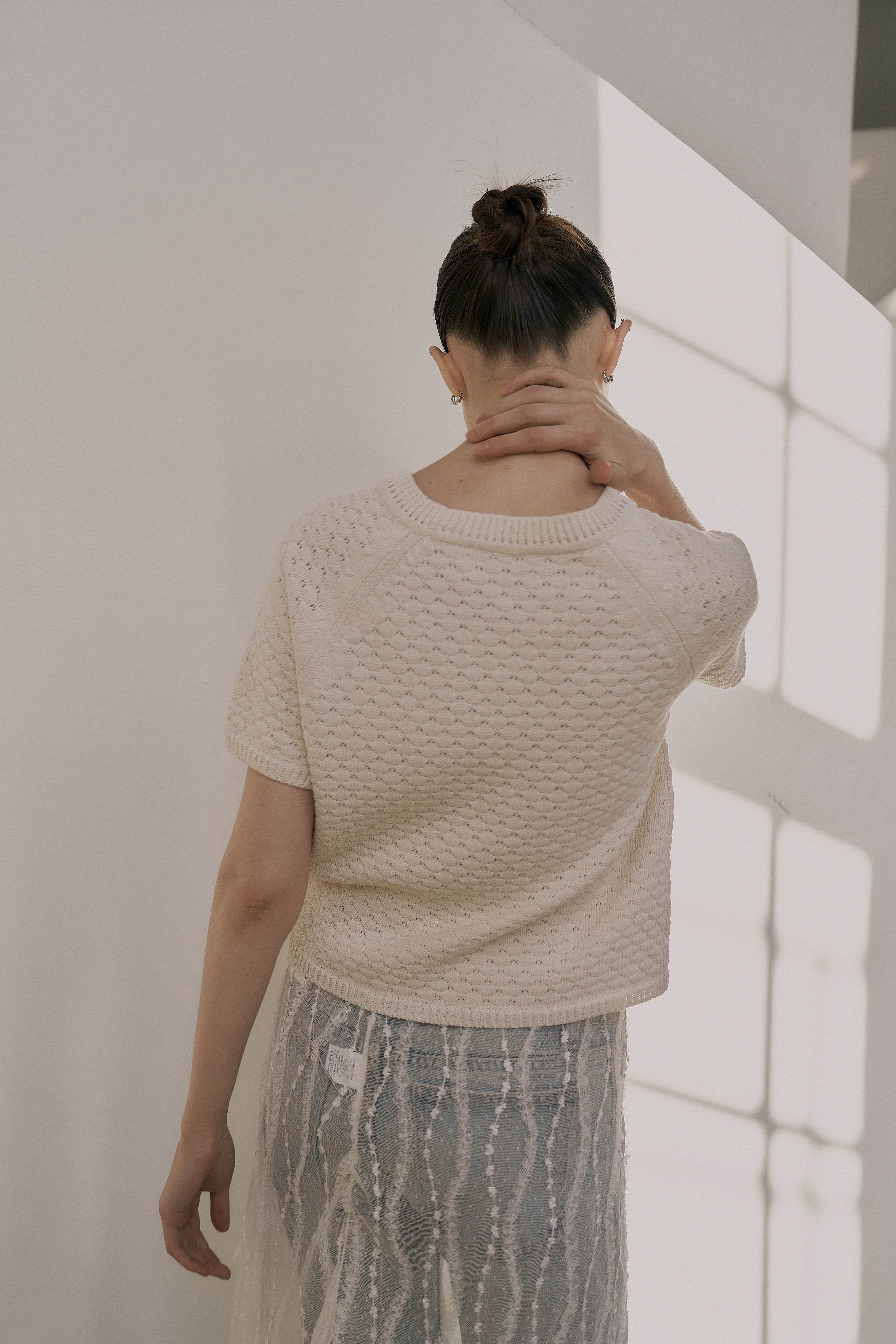 25SS COMB ROUND SWEATER_IVORY