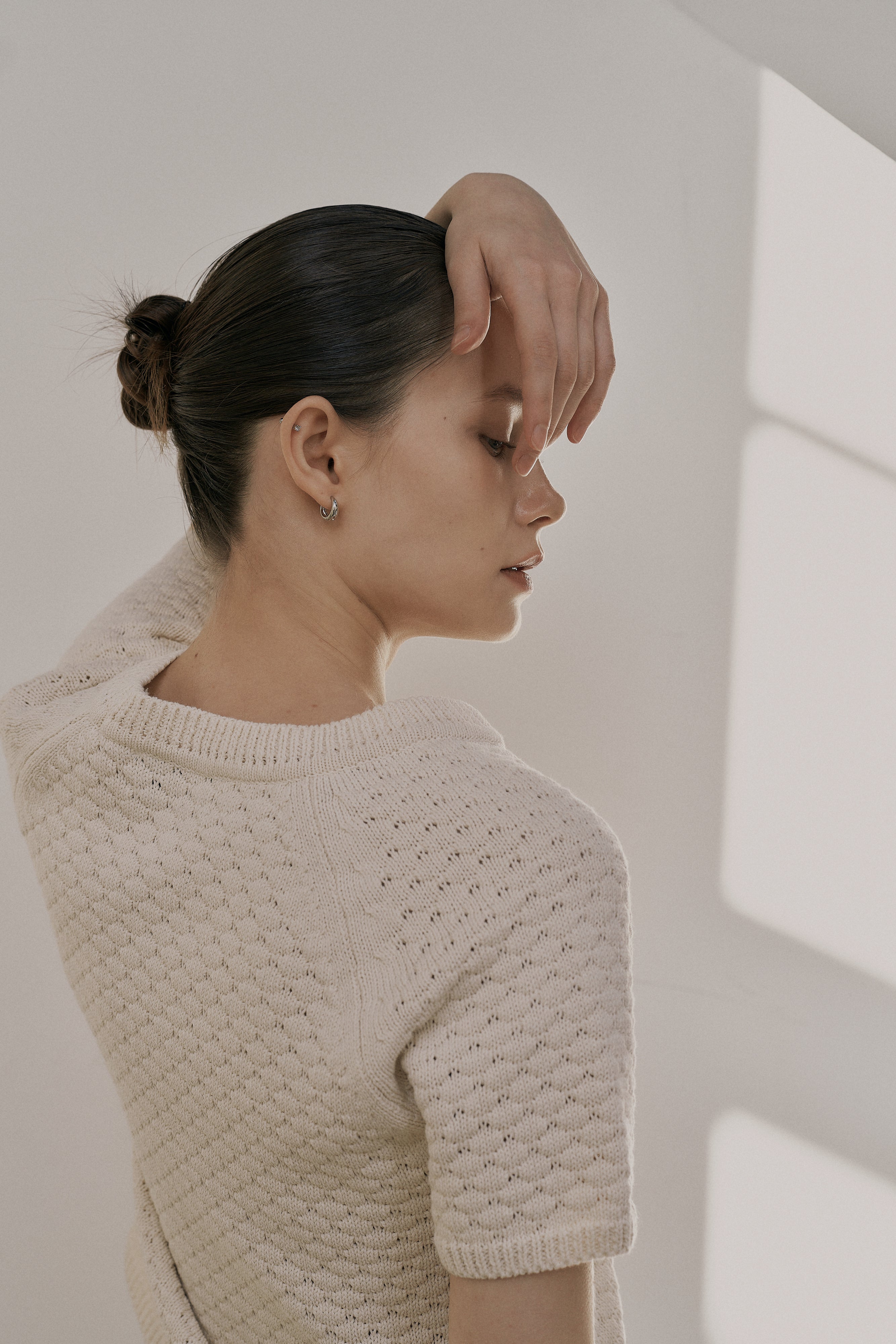 25SS COMB ROUND SWEATER_IVORY
