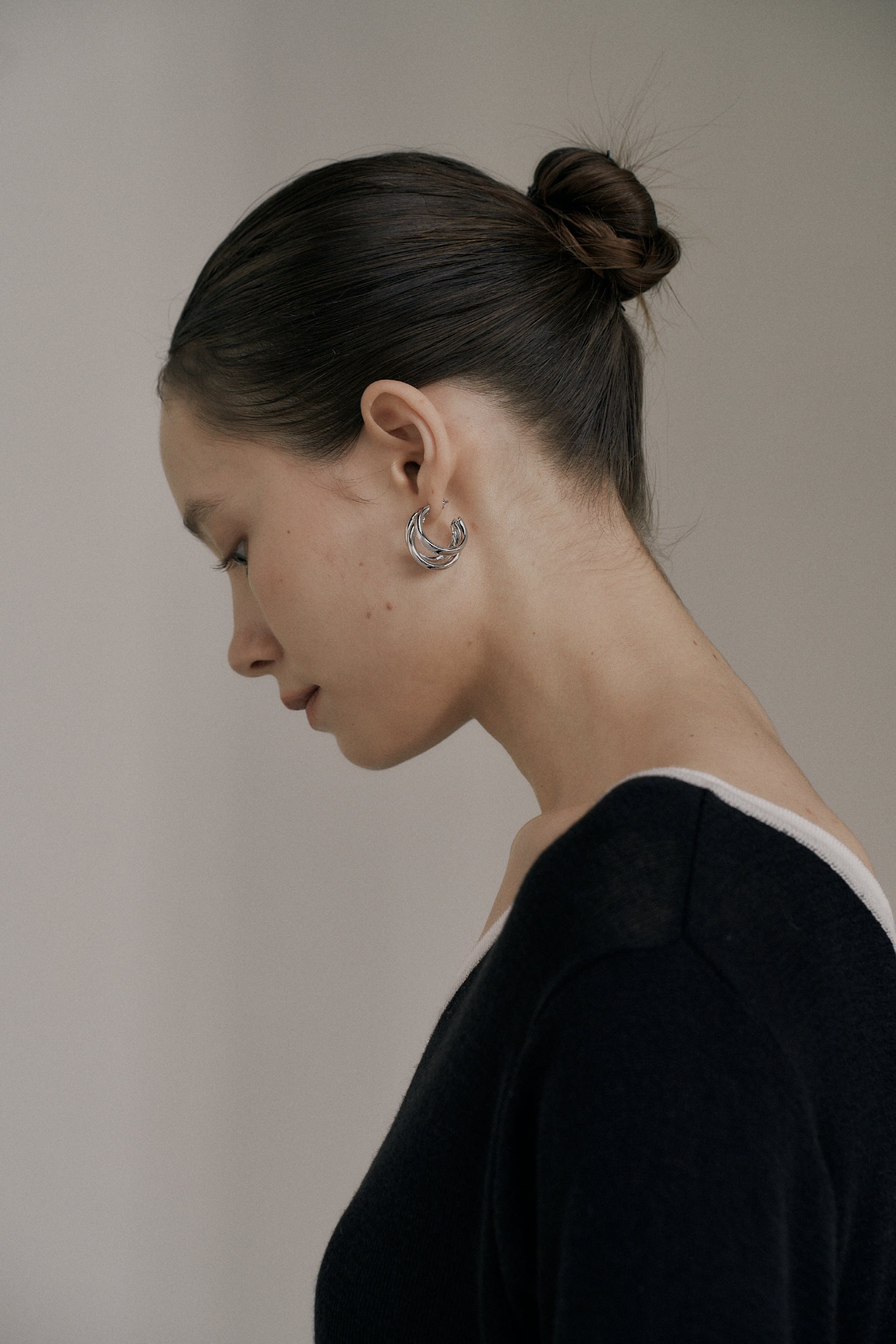 BOUCLES D'OREILLES À 3 NIVEAUX YUYA_ARGENT