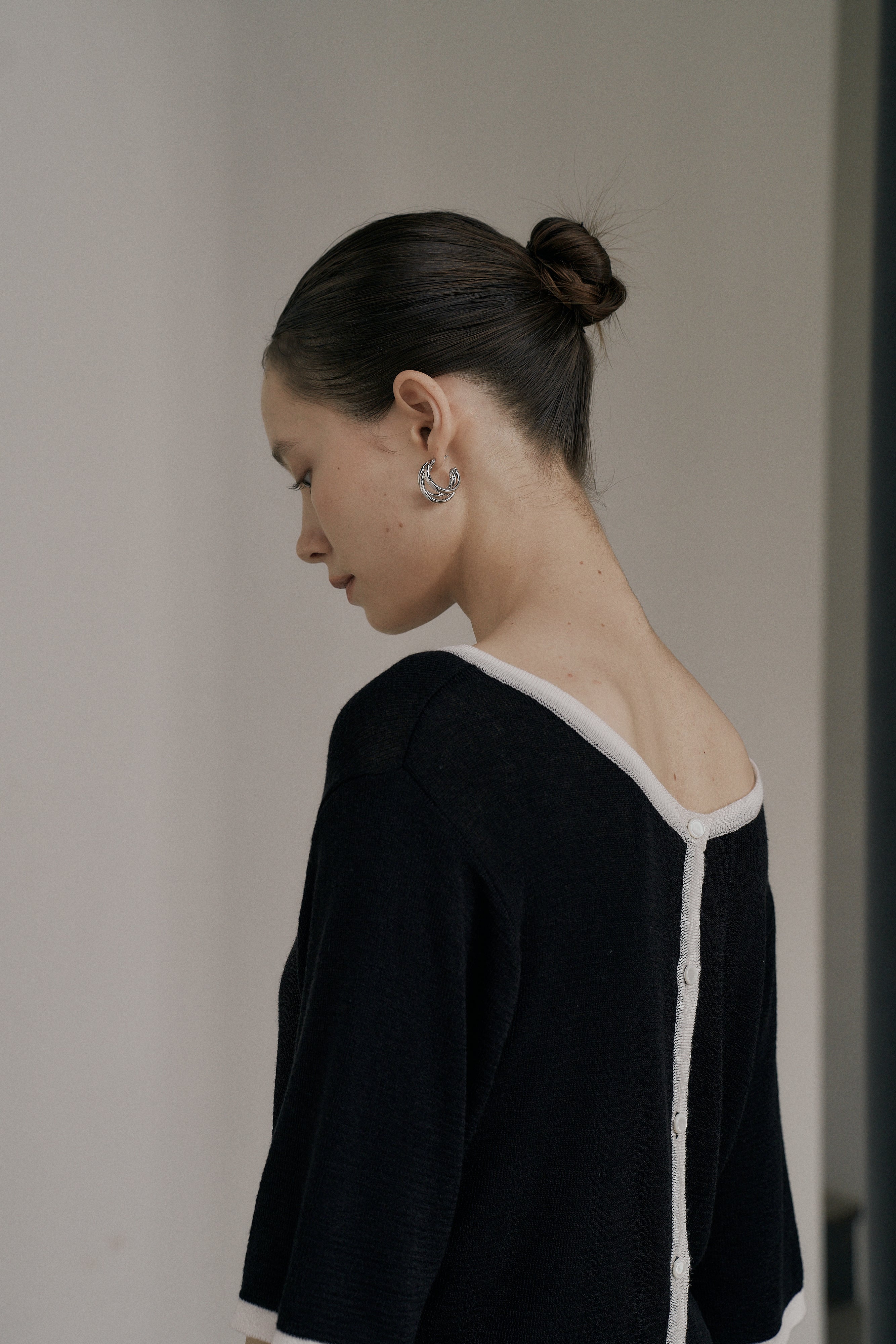 25SS SWITCH KNIT CARDIGAN SWEATER_NOIR