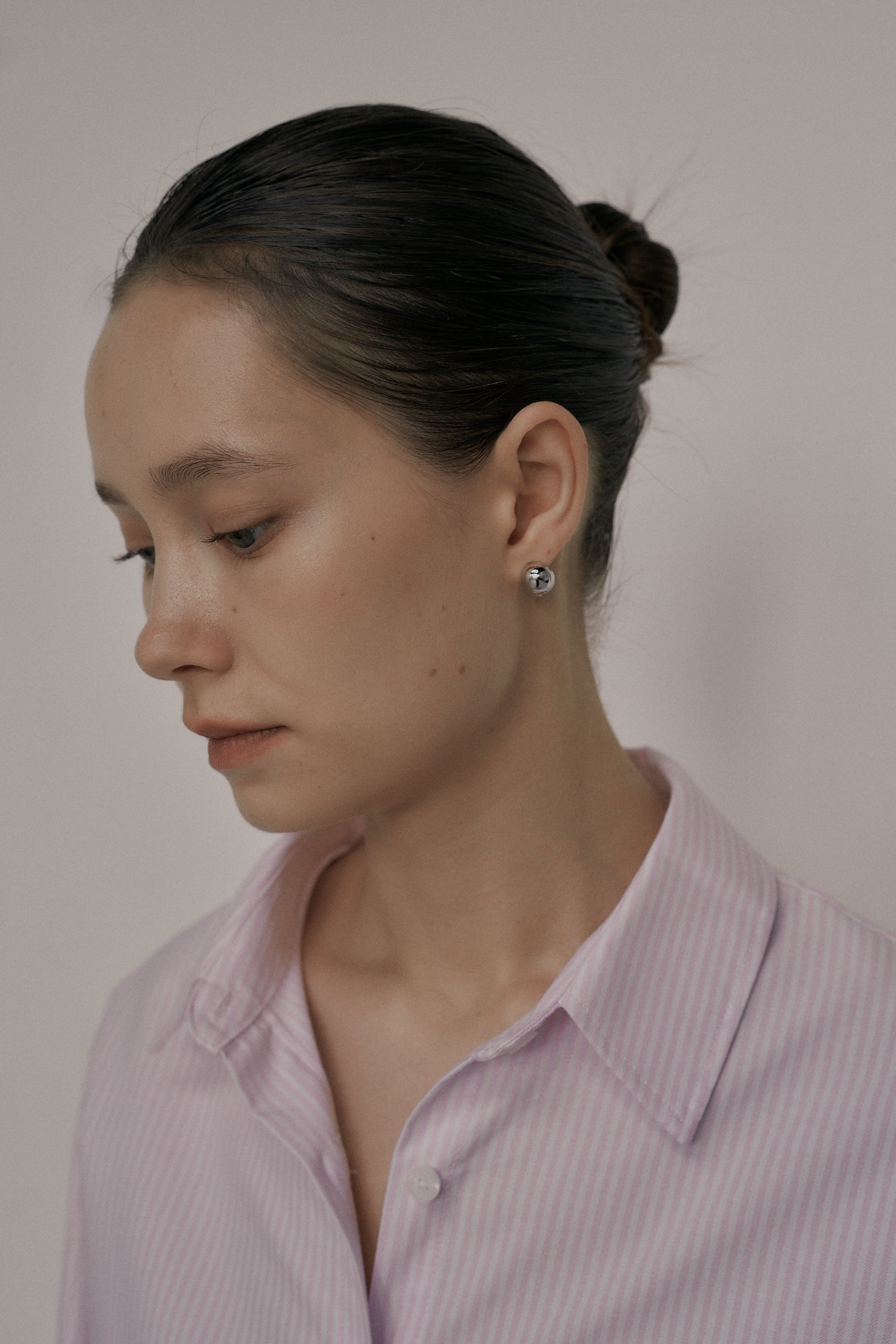 BALL CRUNCH EARRINGS_ARGENT