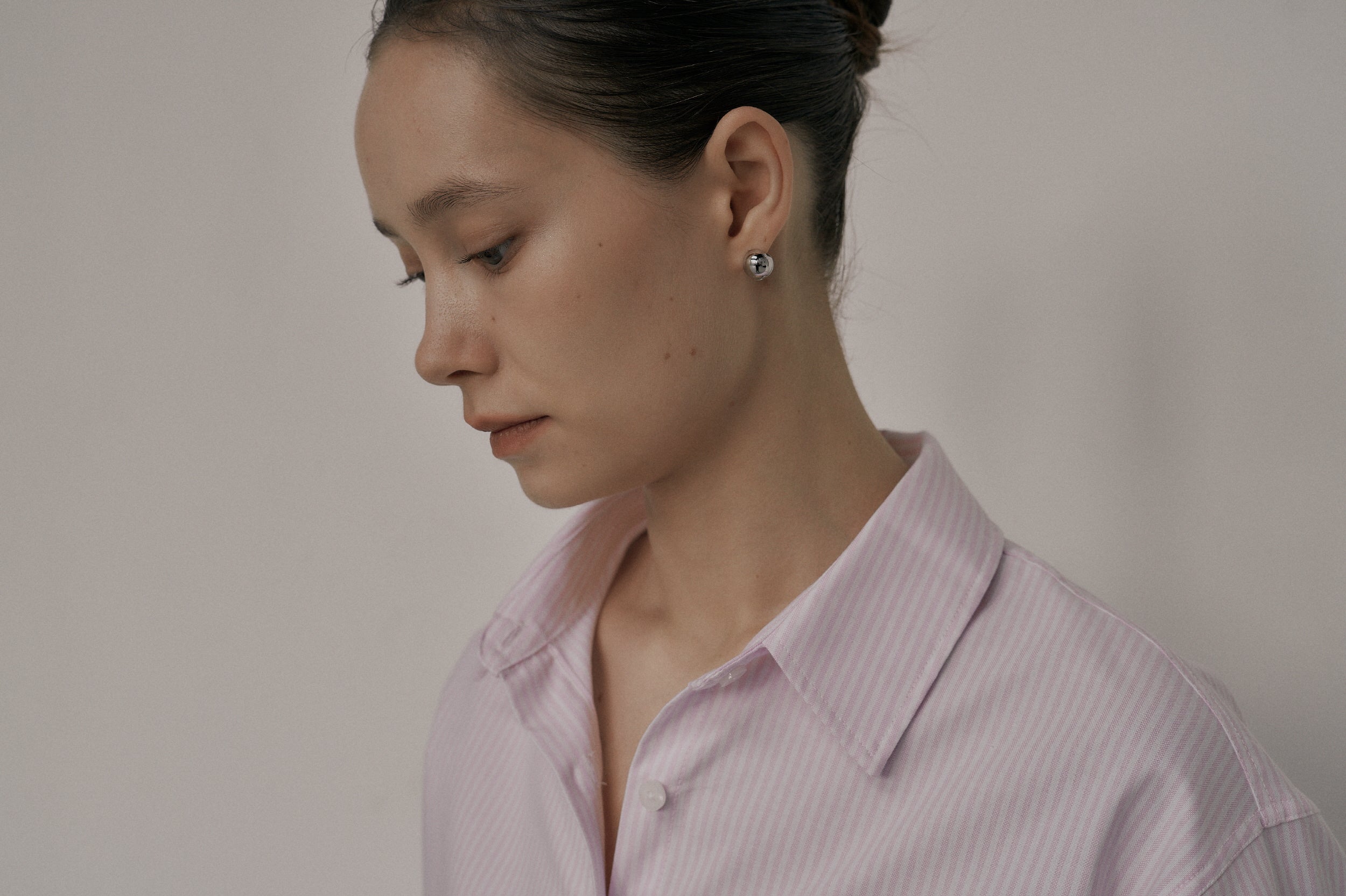 BALL CRUNCH EARRINGS_ARGENT