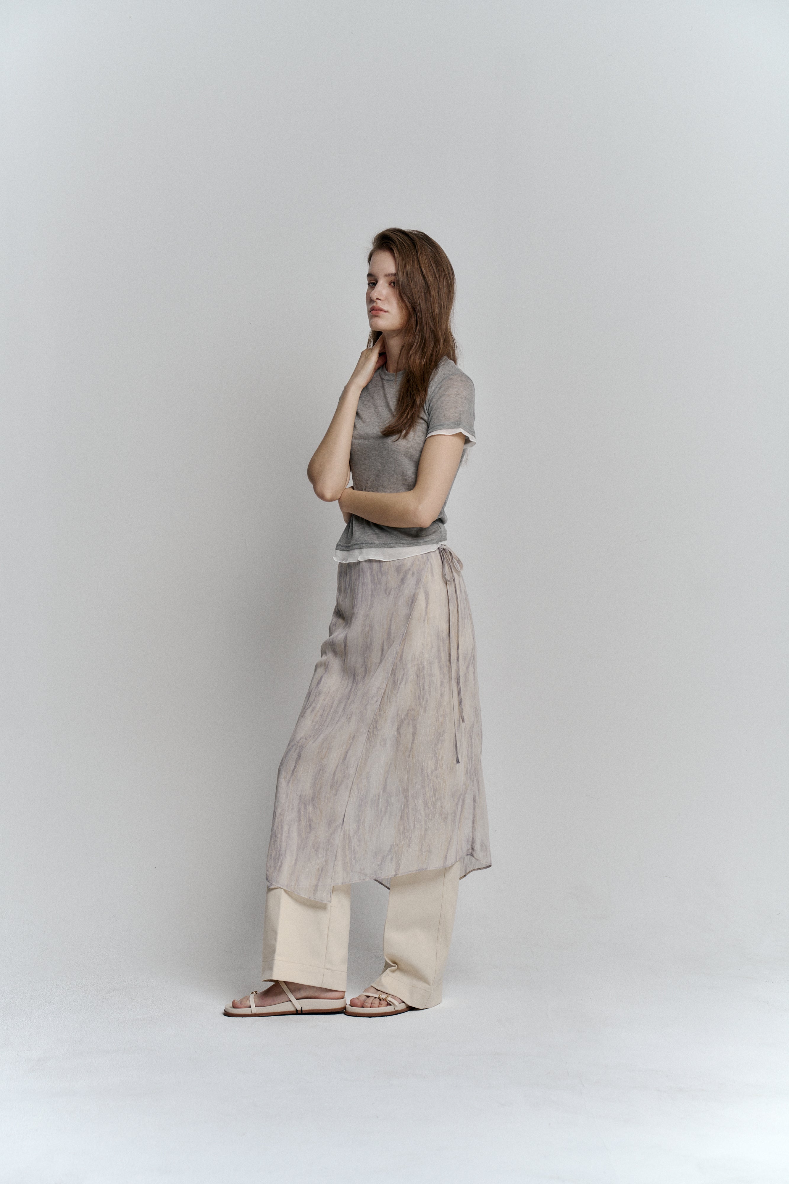 AVO GRADIENT WRAP SKIRT_GRIS