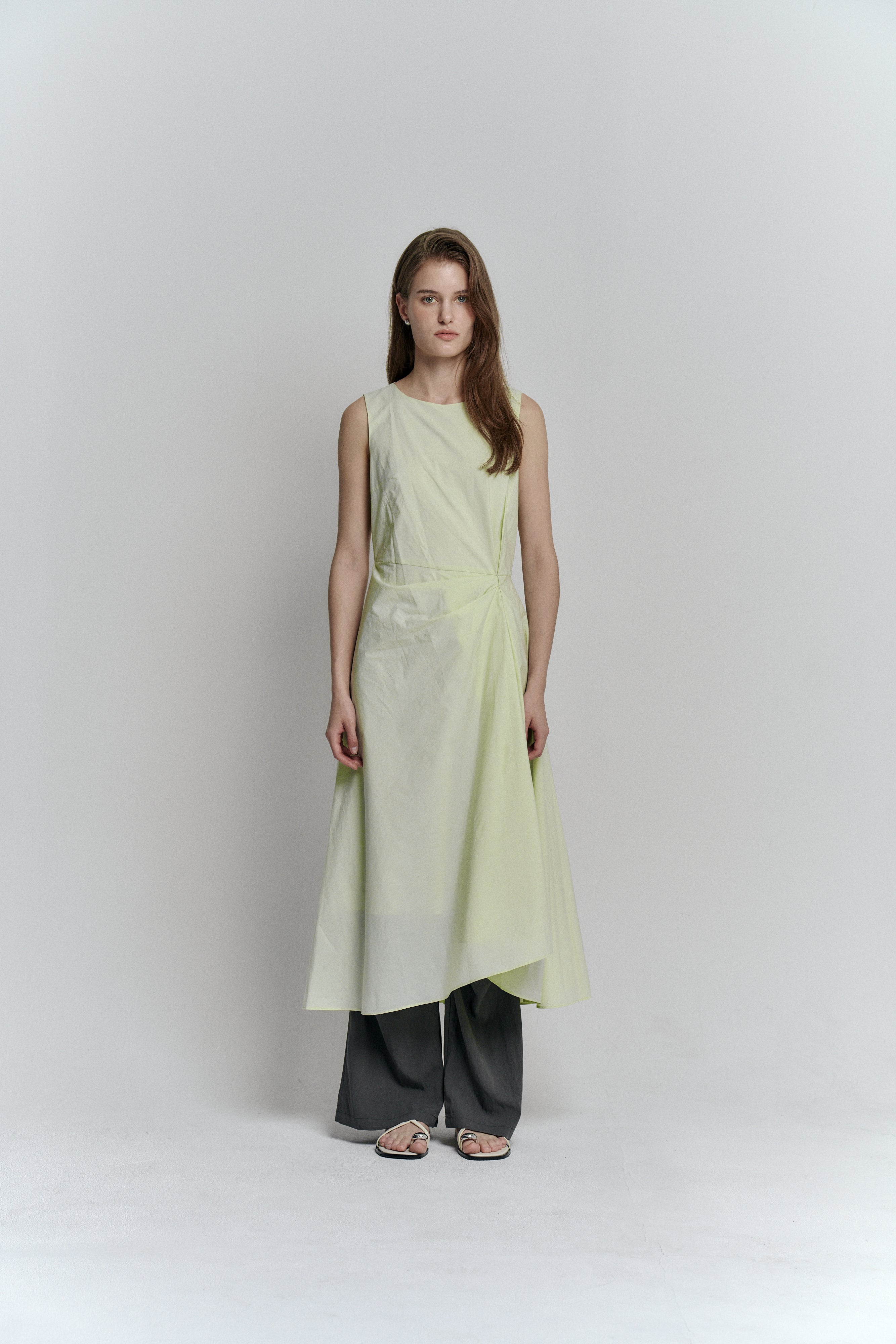DRAPE DRESS_LIGHT GREEN