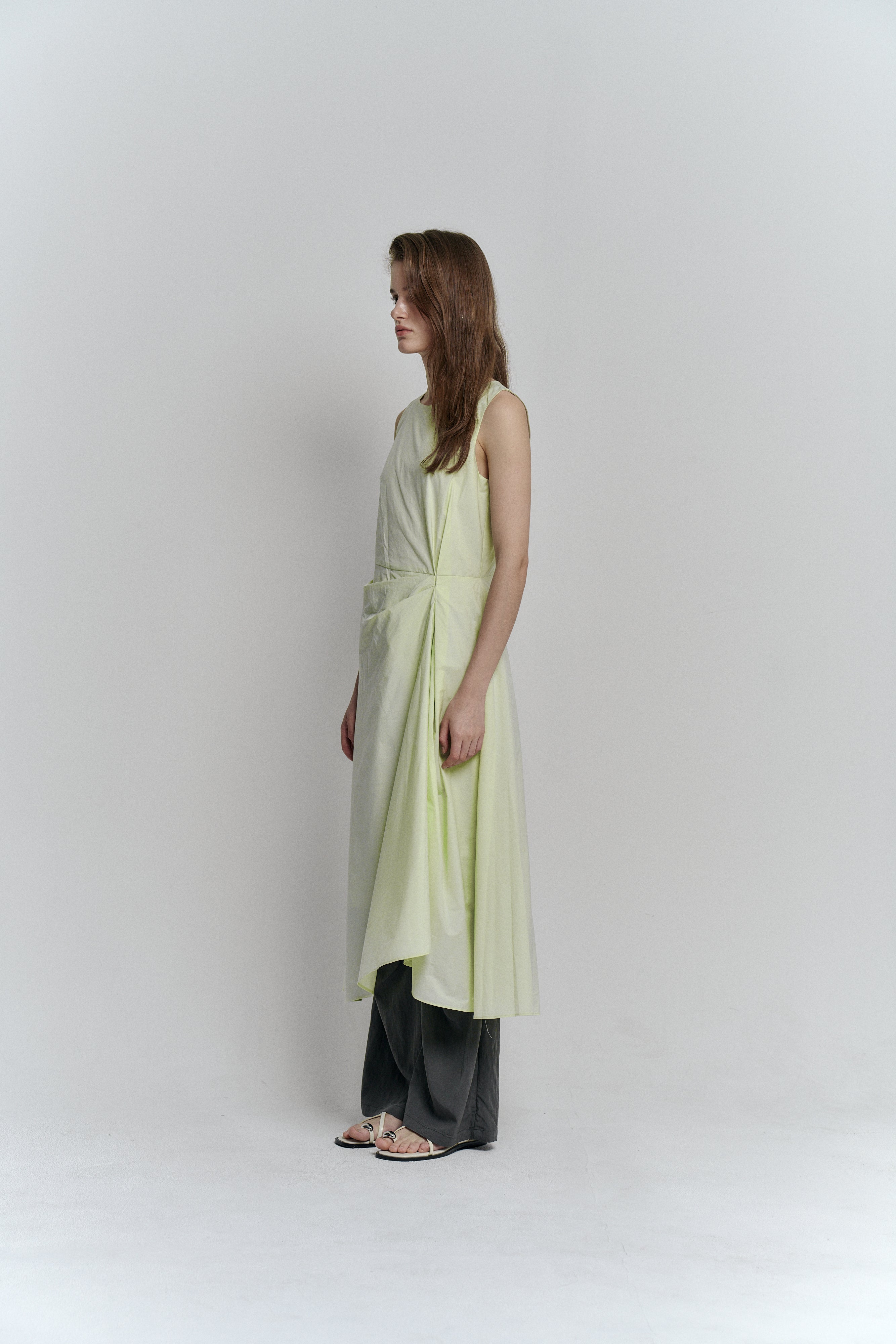 DRAPE DRESS_LIGHT GREEN