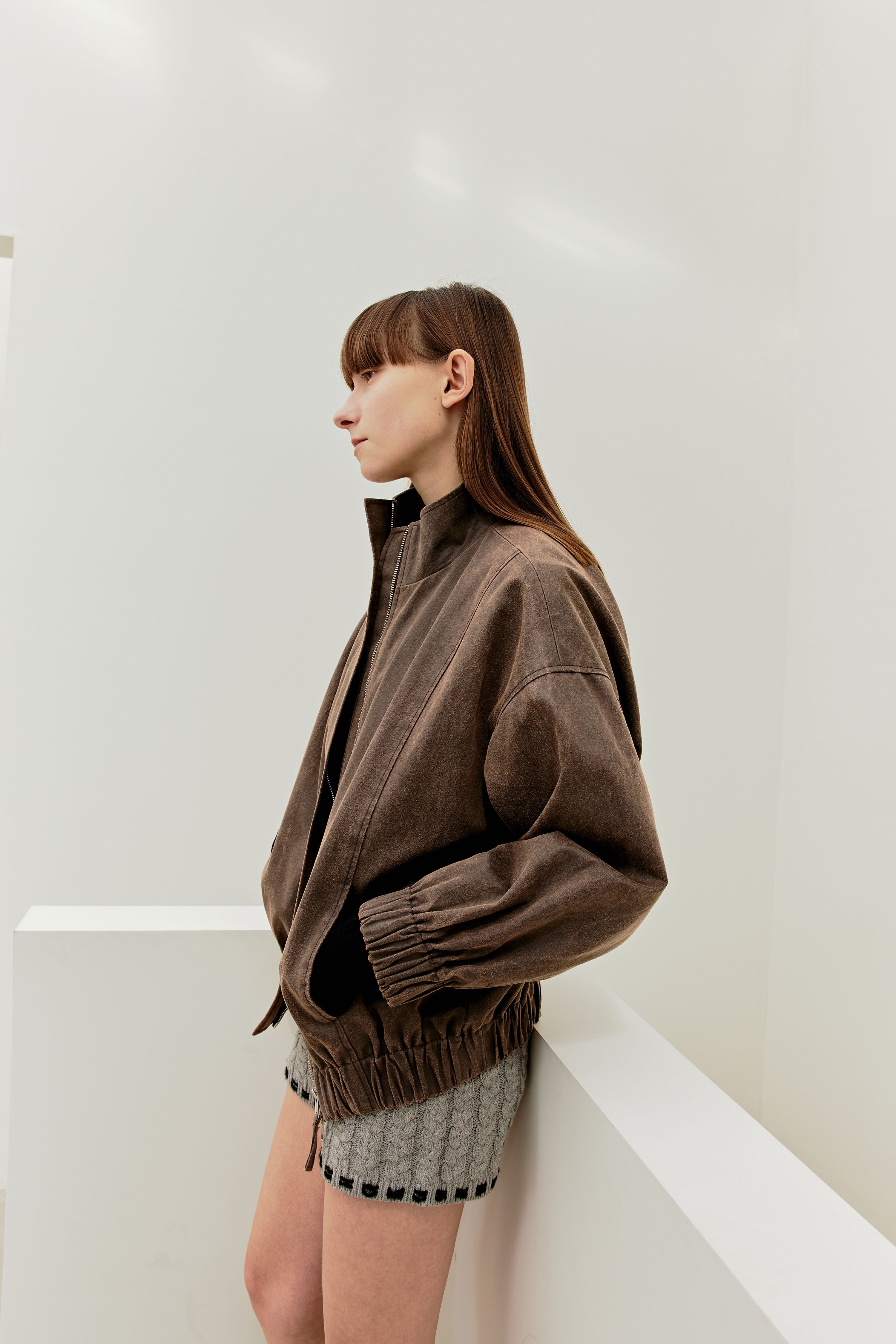 VESTE EN CUIR VINTAGE_MARRON