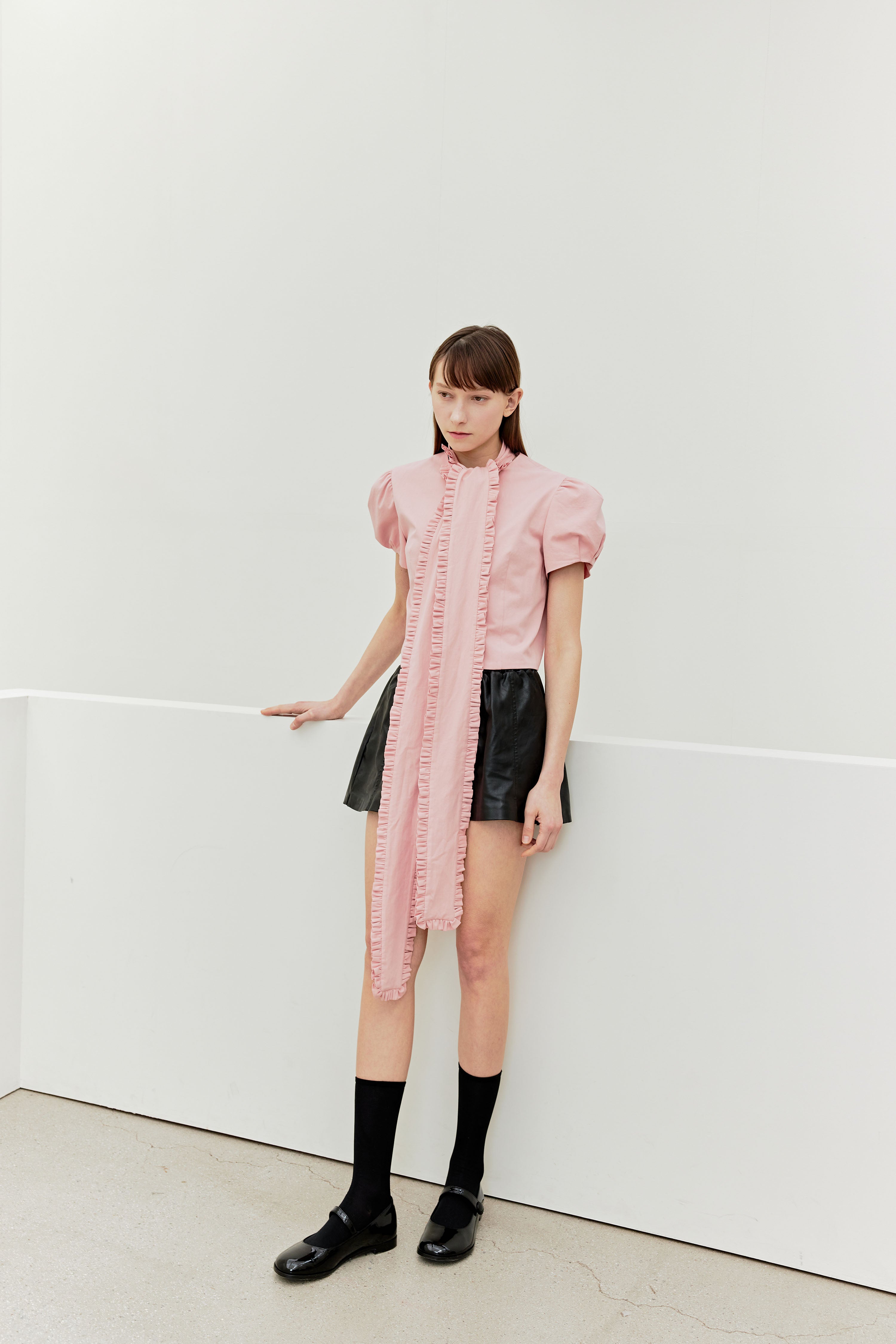 BLOUSE AVEC NŒUD À VOLANTS_ROSE