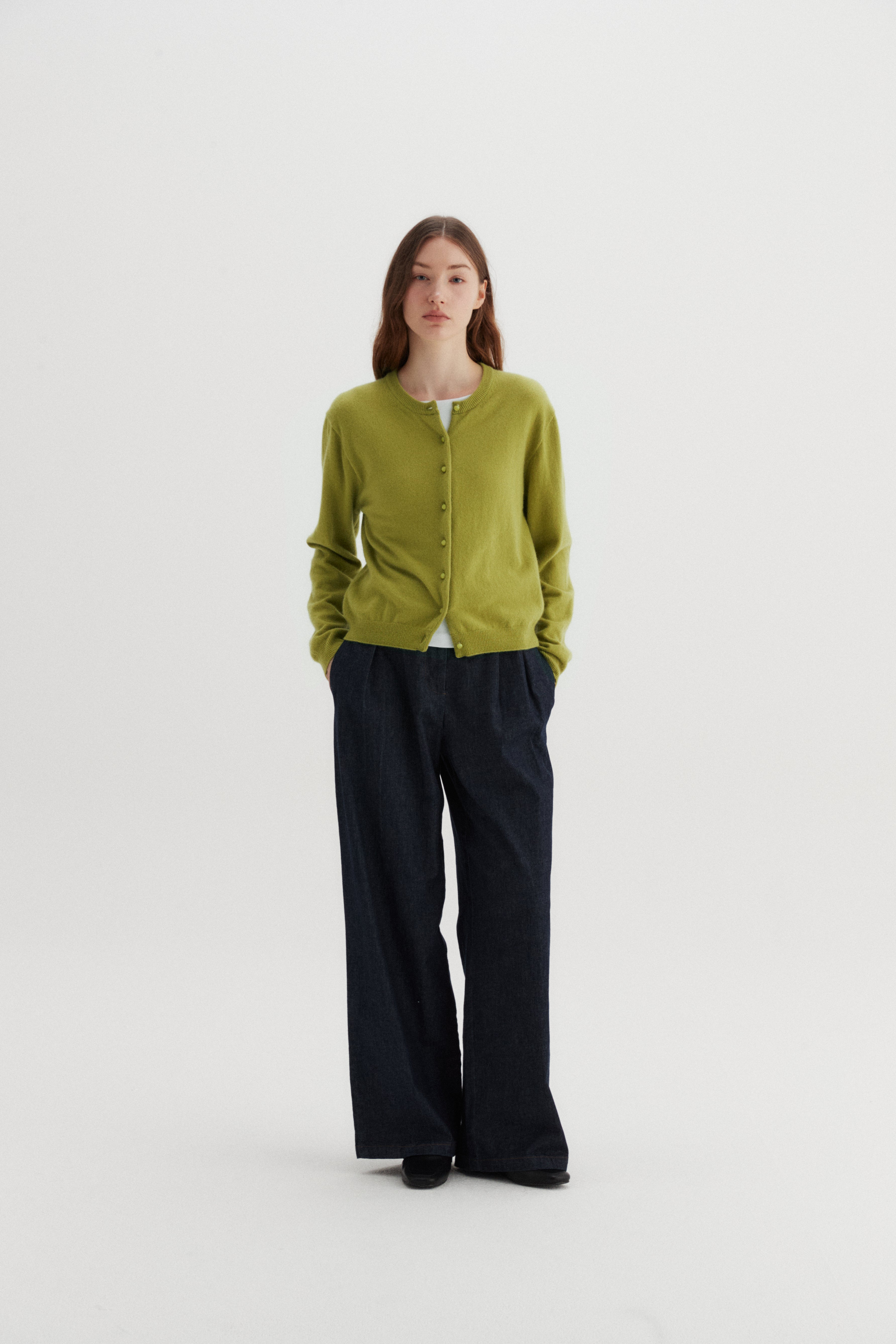 CARDIGAN EN CACHEMIRE BEANS_VERT CLAIR
