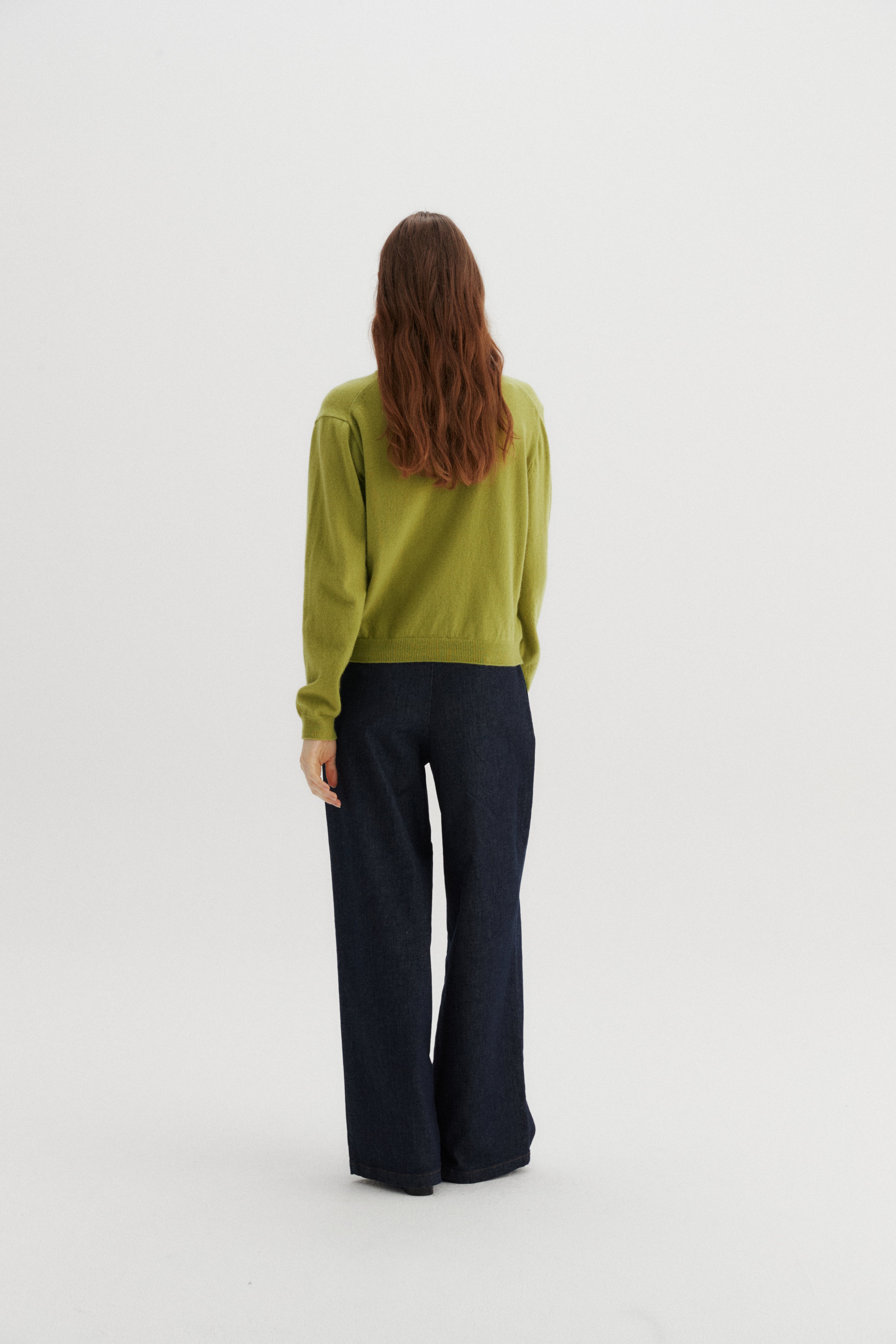 CARDIGAN EN CACHEMIRE BEANS_VERT CLAIR