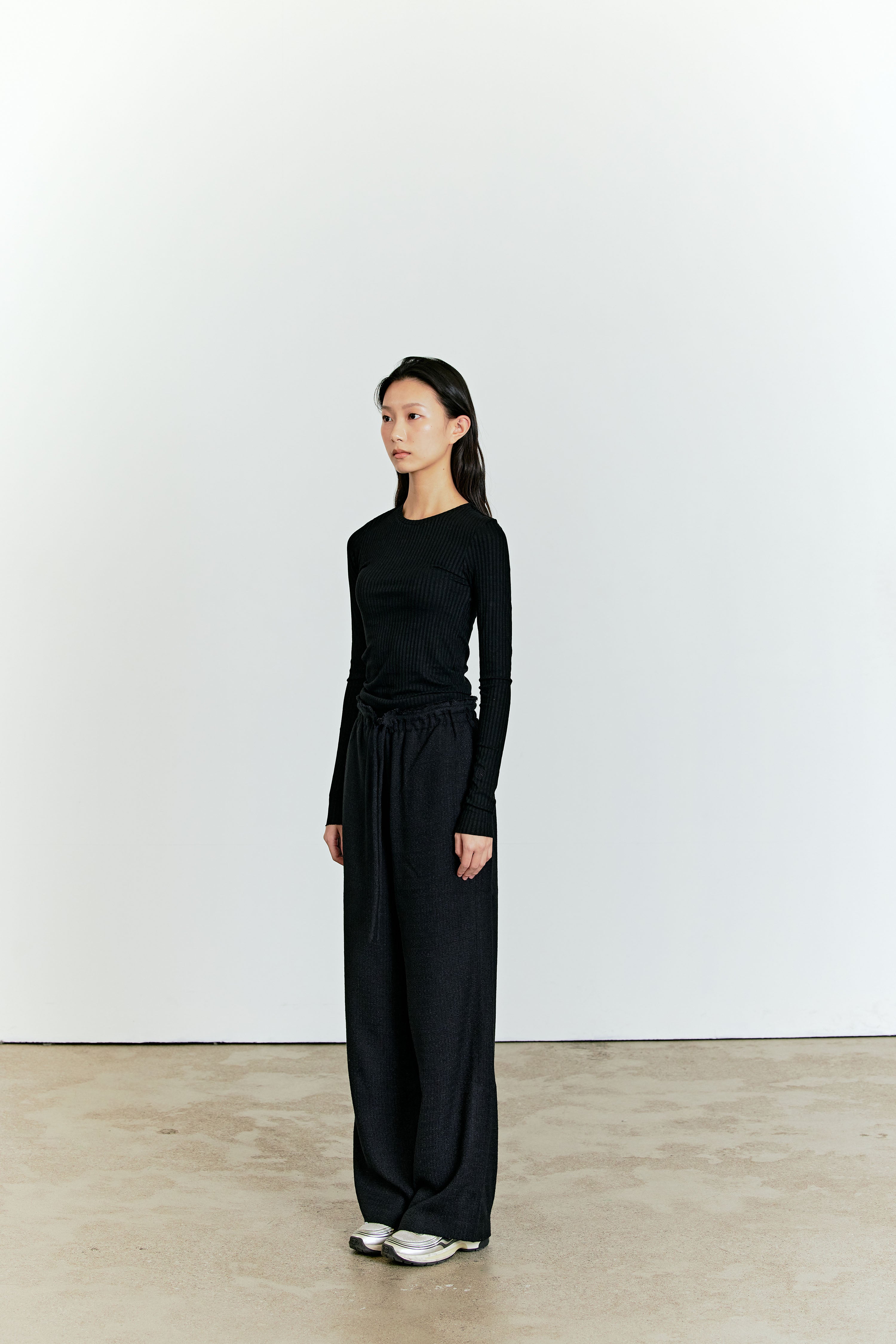 TWEED STRING PANTS_NOIR