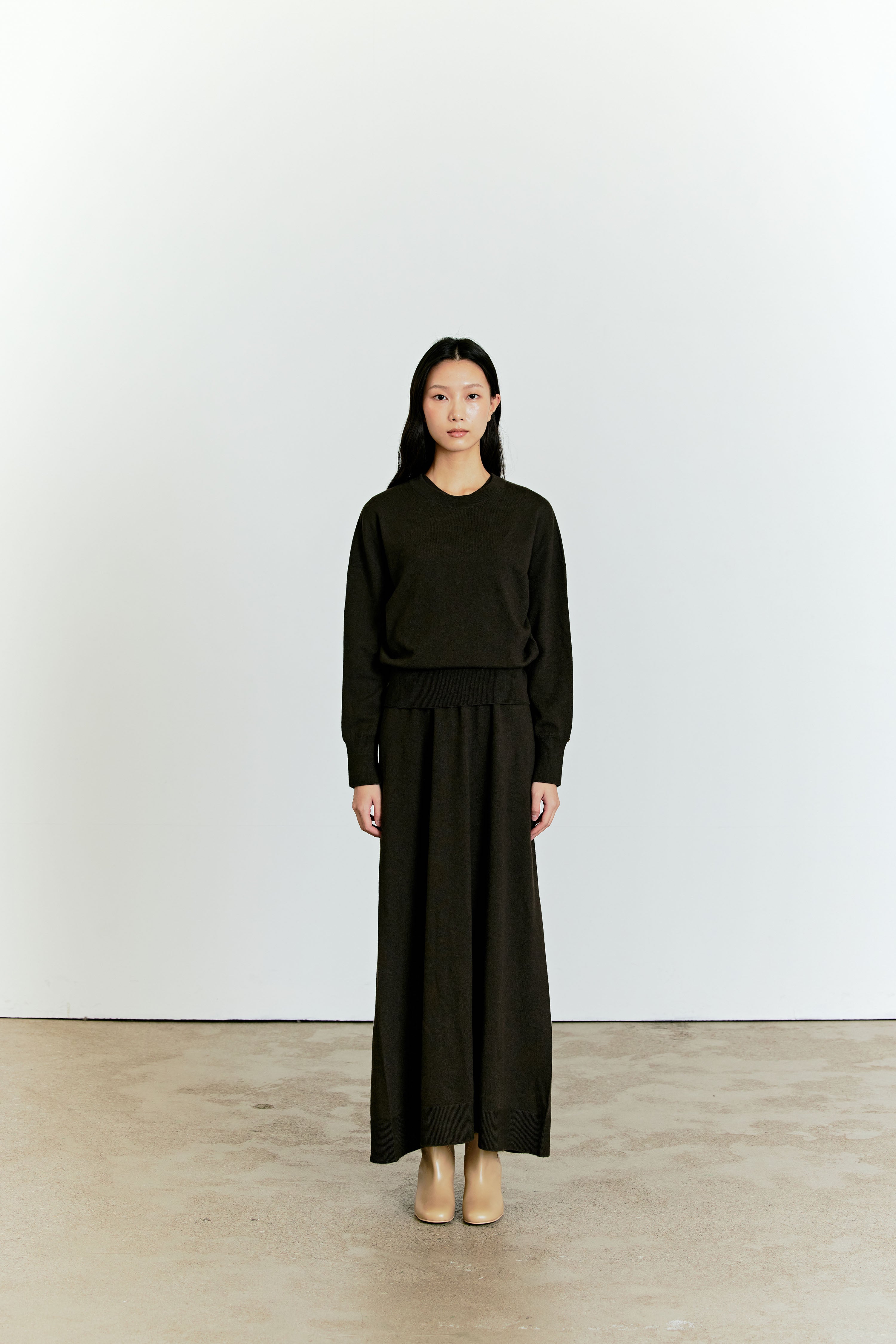 ROBE EN LAINE SANS COUTURES_KAKI