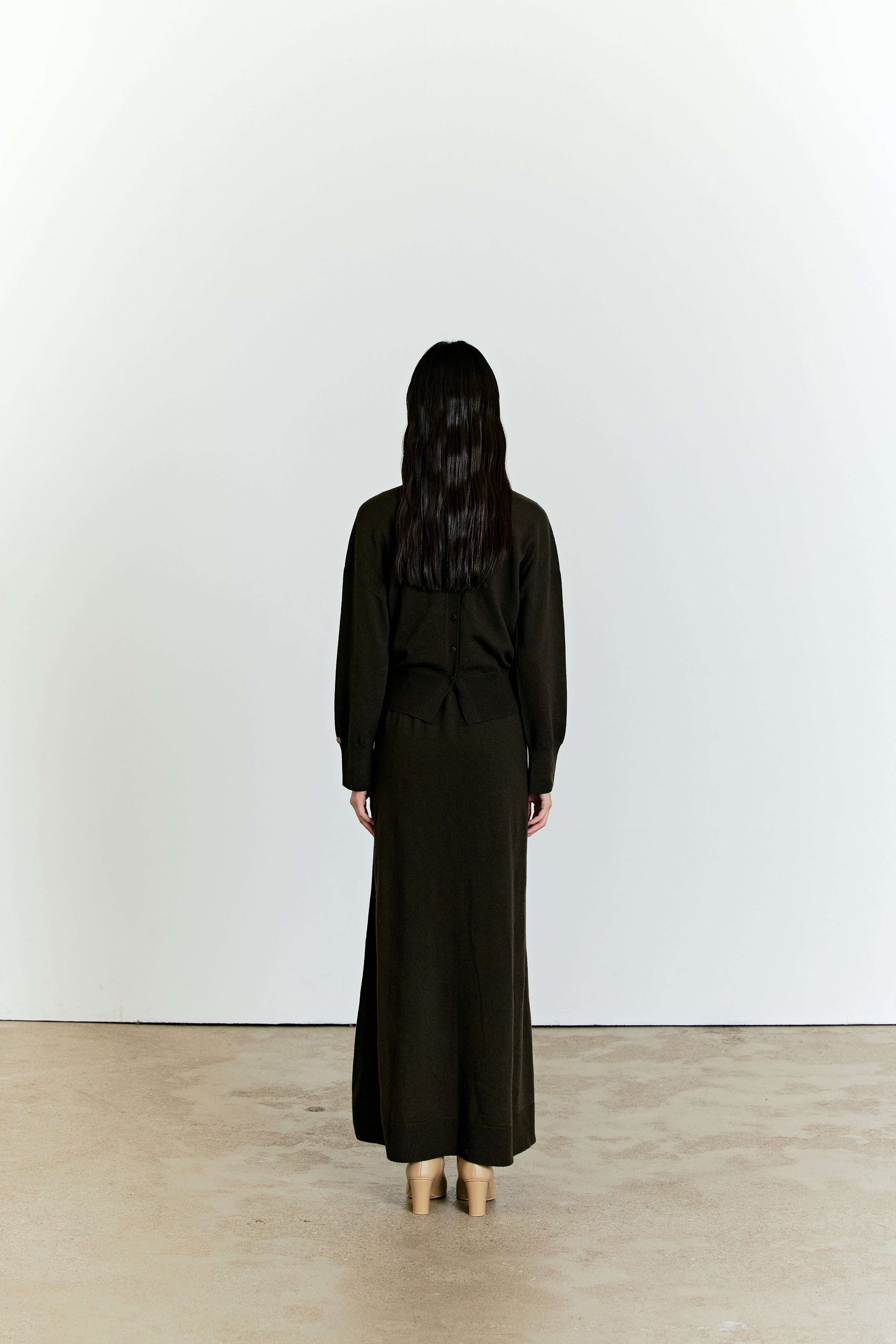 ROBE EN LAINE SANS COUTURES_KAKI
