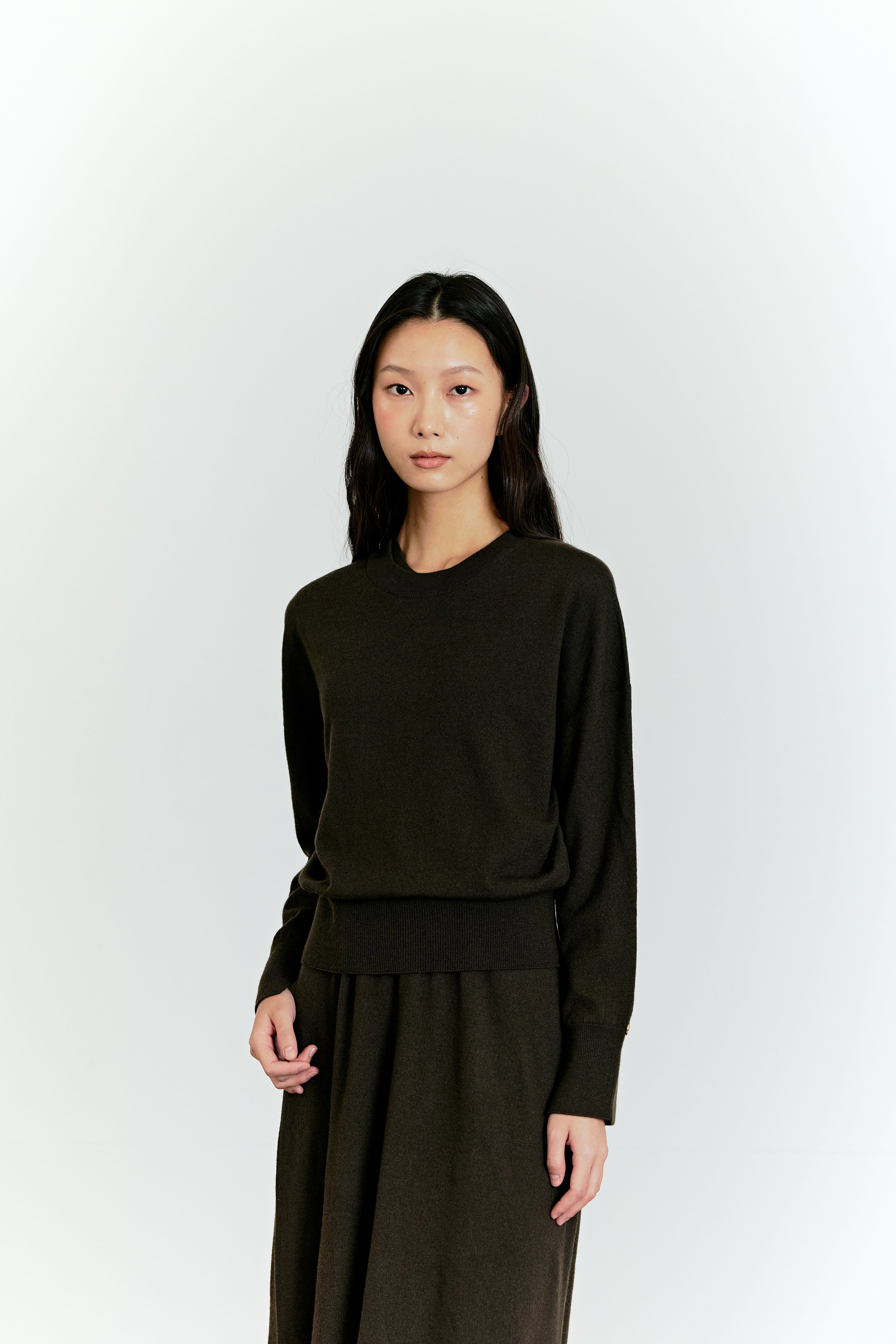 ROBE EN LAINE SANS COUTURES_KAKI