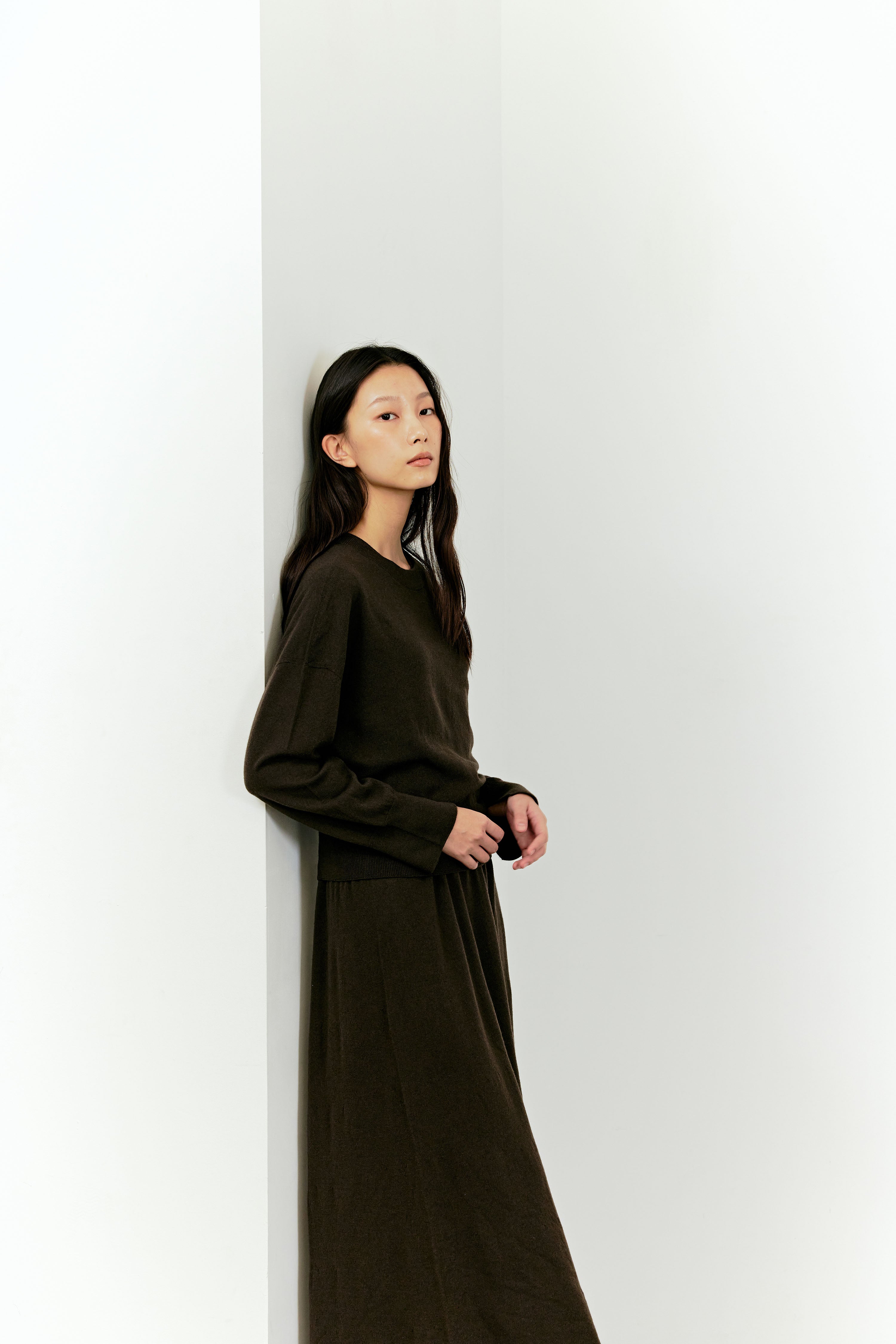 ROBE EN LAINE SANS COUTURES_KAKI