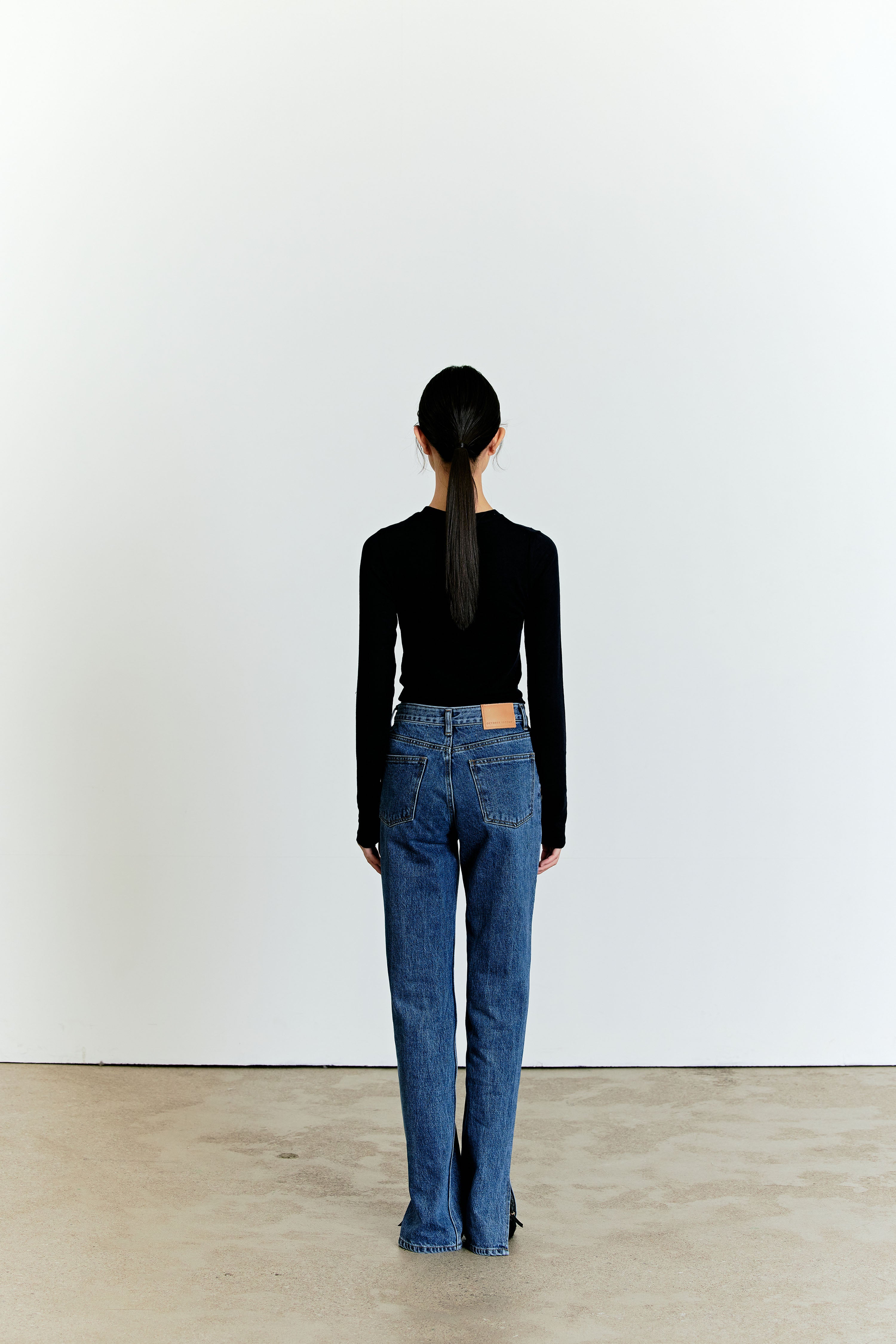 JEAN DROIT FENDU_BLEU