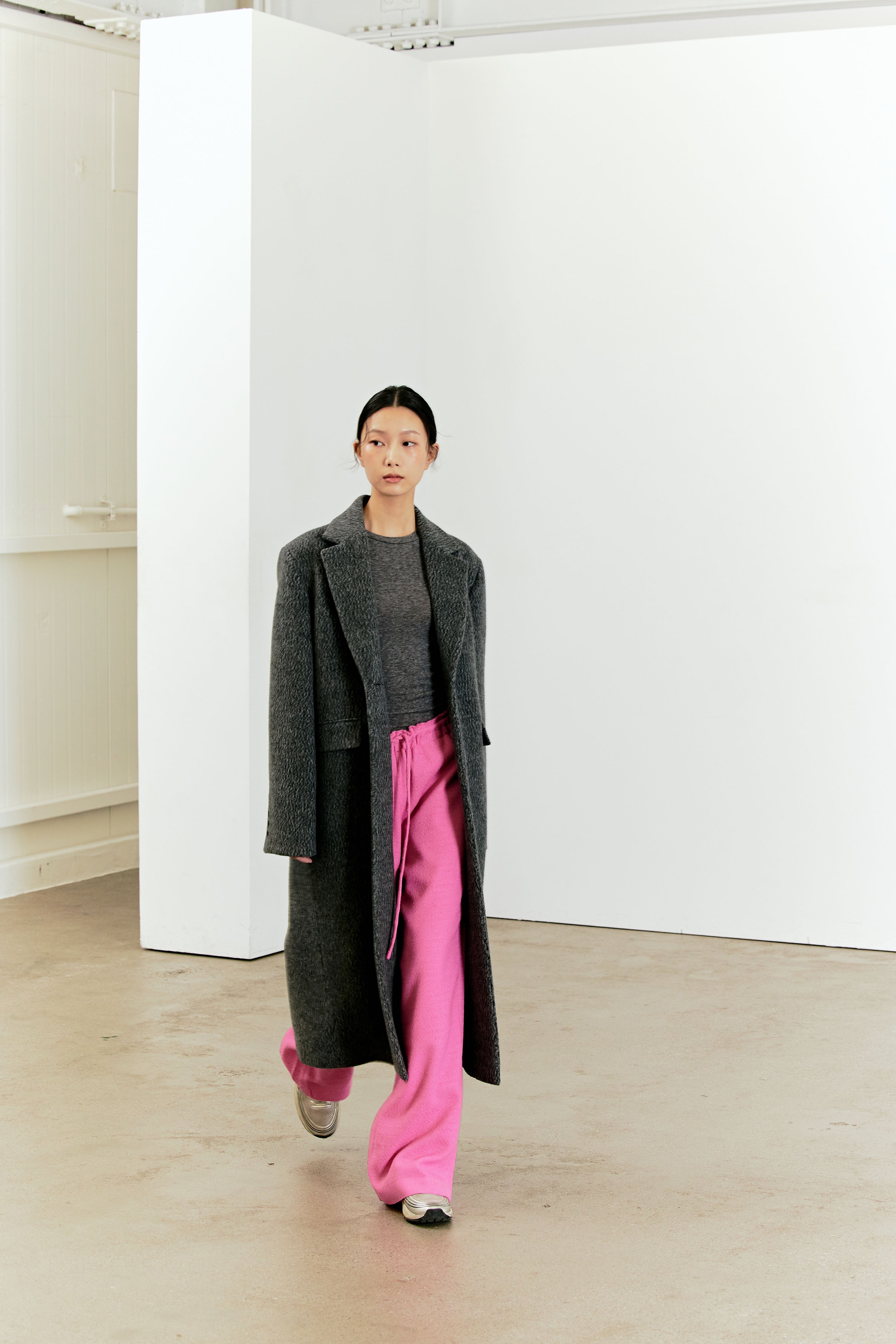 PANTALON EN TWEED AVEC CORDON_ROSE