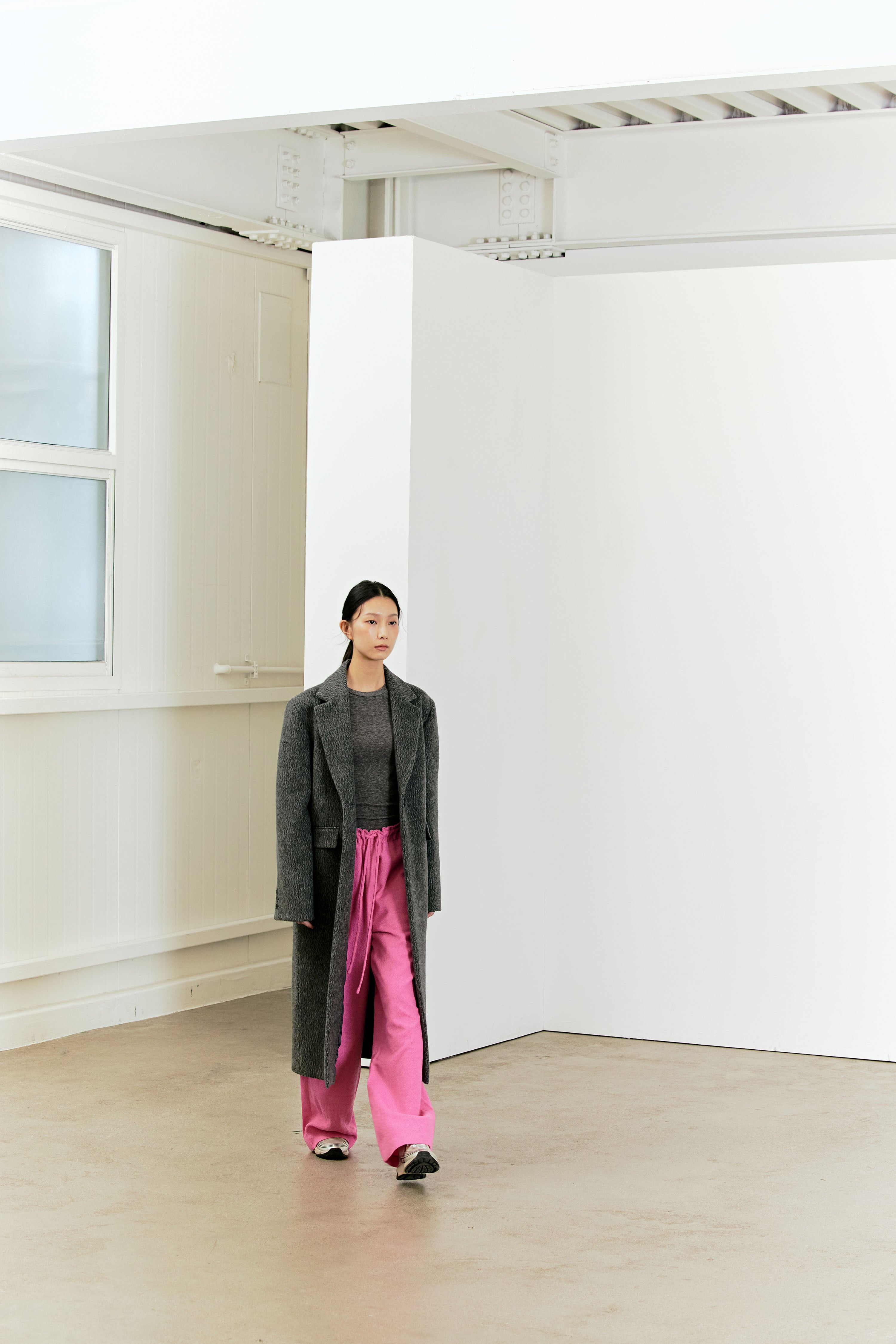 PANTALON EN TWEED AVEC CORDON_ROSE